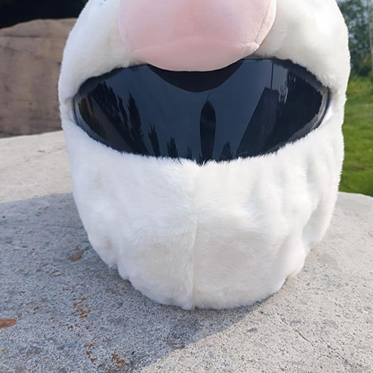 Helmet Cover Sleeve Cartoon Eye Catching Style Motorbike Outdoor Protective Gifts Increase Riding Fun Plush Soft Helmet Protective Cover image number 4