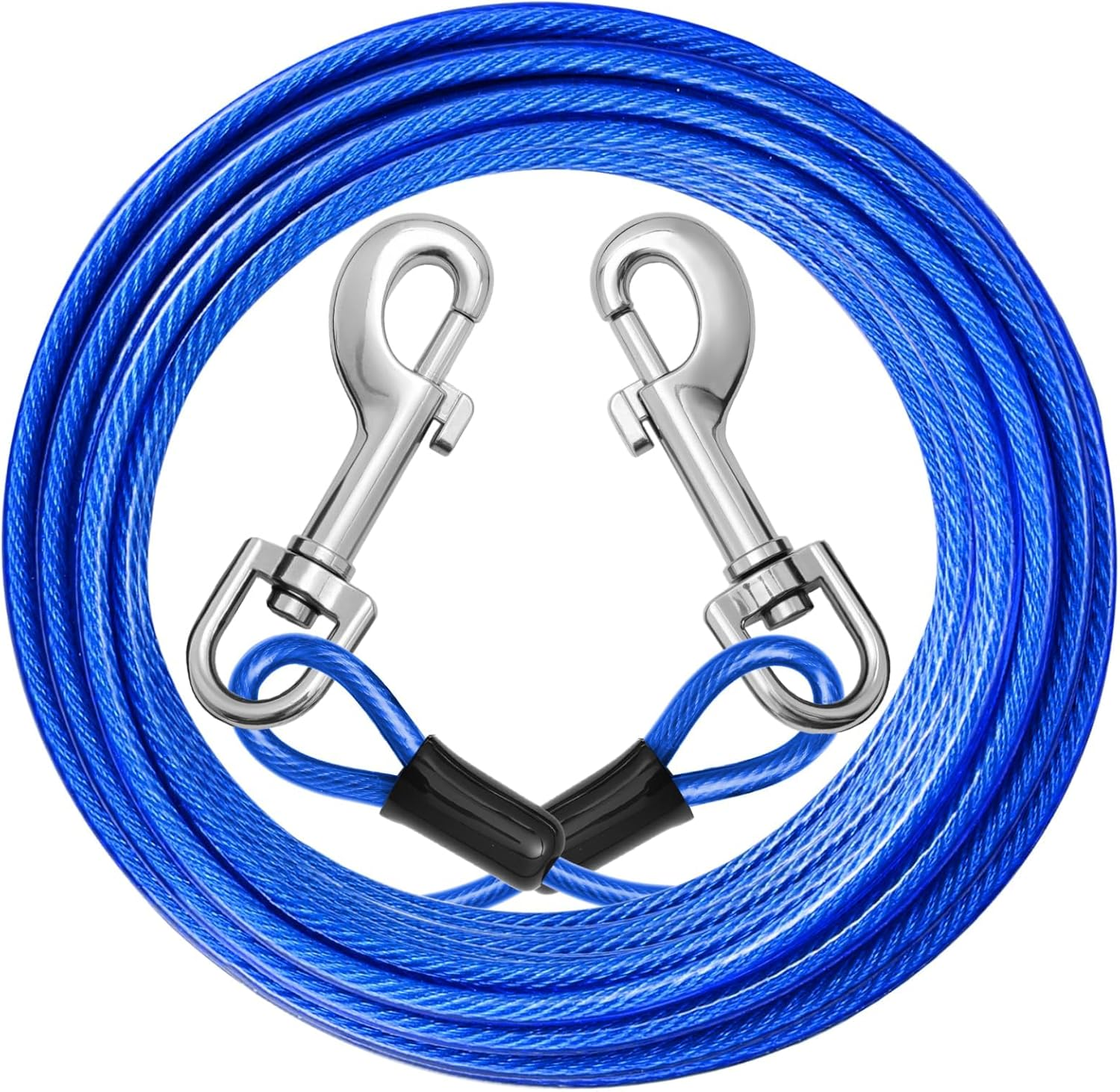 Dog Tie Out Cable, 5M Dog Leads for Yard Heavy Duty, Chain Leash for outside Small Large Dogs up to 125Lbs Outdoor Runner Camping image number 2