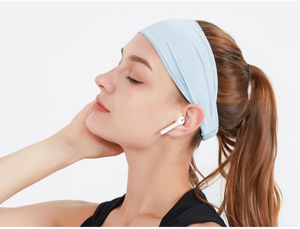 3Pcs Workout Headbands for Women Men Non Slip Sweatbands Elasticwide Headbands for Sports/Yoga/Dance image number 2