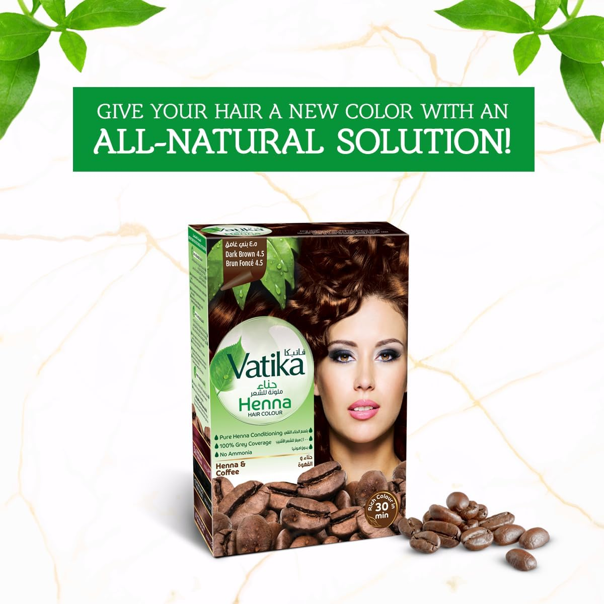 Vatika Henna Hair Colour, Dark Brown, 60 G