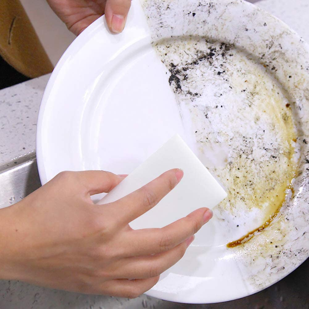 100 Pack Magic Sponge Eraser Extra Thick and Long Lasting Melamine Cleaning Sponges in Bulk - Multi Surface Power Scrubber Foam Cleaning Pads - Bathtub, Floor, Baseboard, Bathroom, Wall Cleaner image number 6