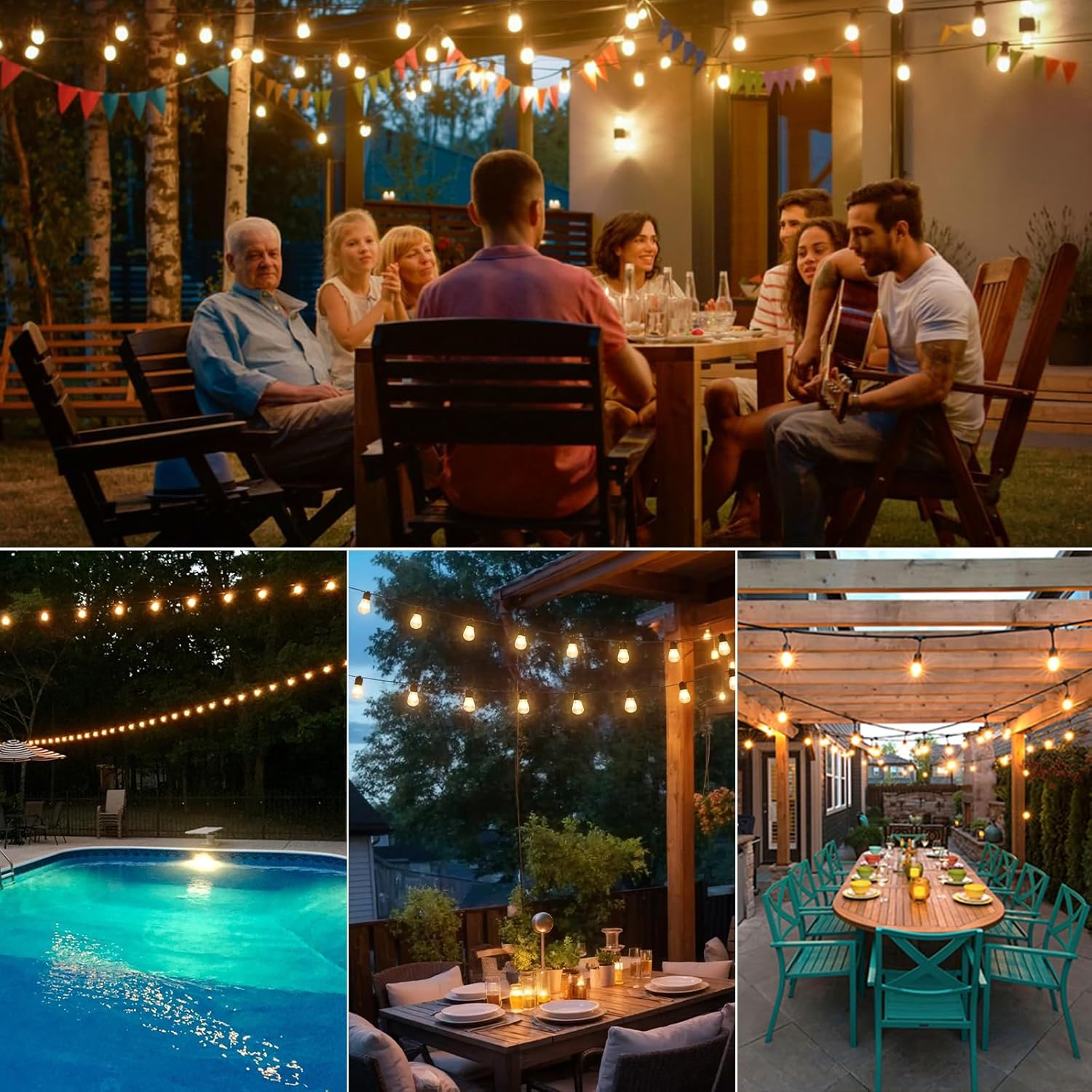 BRIMAX 25PACK 2W S14 LED Outdoor Edison Light Bulbs for String Light Replacement, E27 Screw Base, Shatterproof, 2700K, 2Watt to Replace 11W/20W/25W Incandescent Bulb image number 4