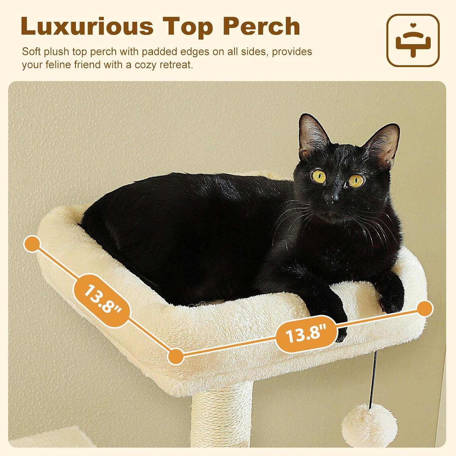 PAWZ Road Cat Tree, 157Cm Cat Tower for Indoor Cats, Multi-Level Cat Furniture with 4 Scratching Posts, 2 Top Perches, 2 Large Condos, Beige image number 2