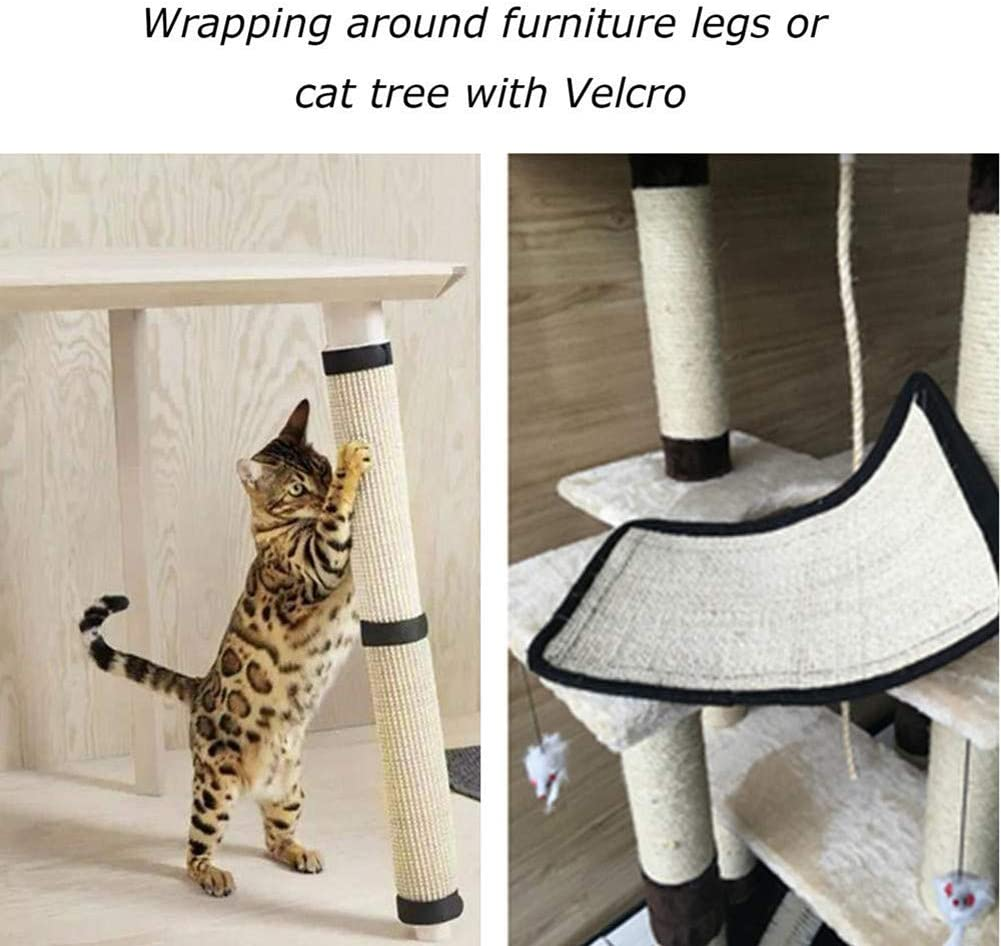 HAOZAIKEJI Cat Scratcher Mat Sofa Protector Natural Sisal Cat Scratching Mat Cat Scratch Couch Cover Heavy Duty Couch Guard Easy Installation Scratch Pad for Grinding Claws Protecting Furniture image number 1