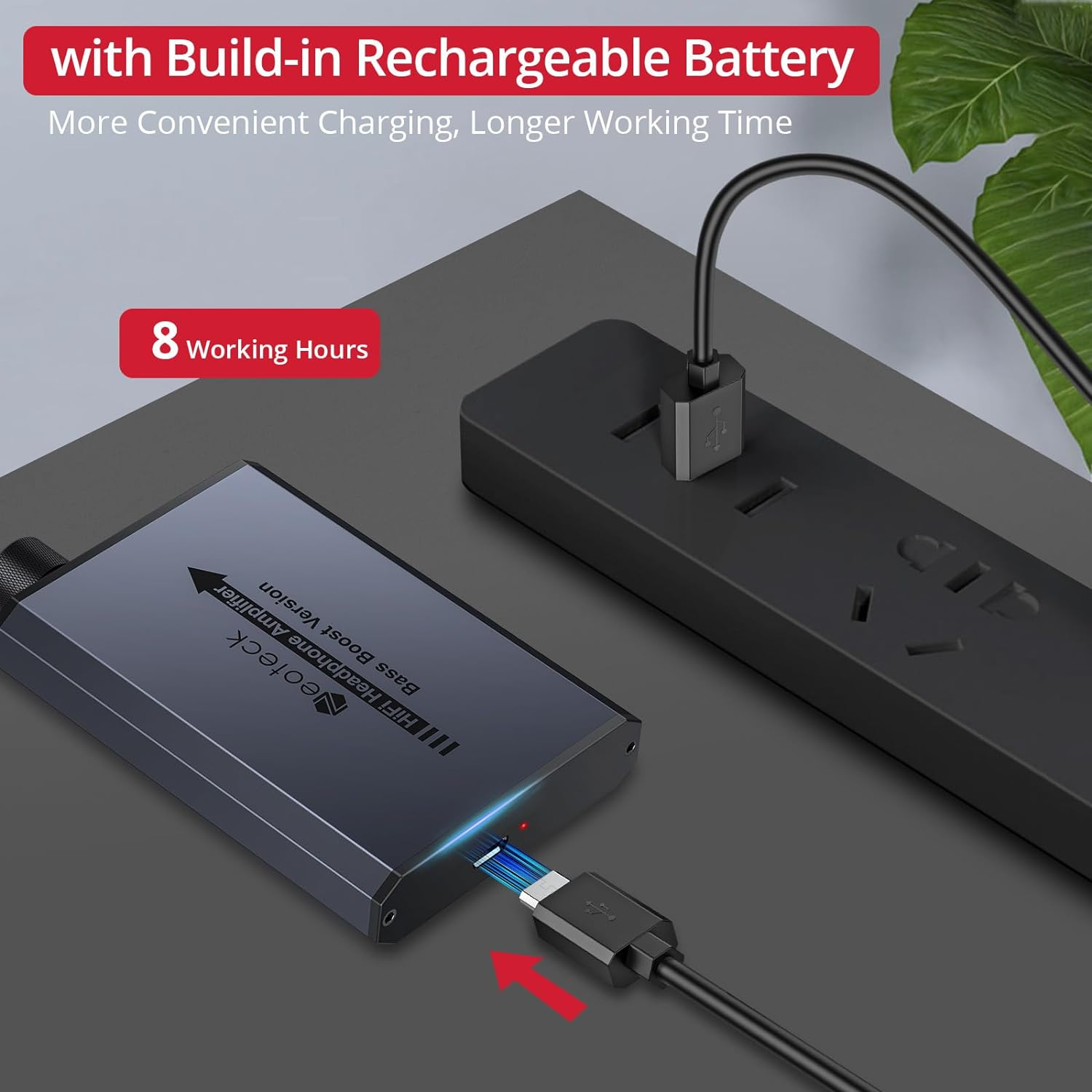 Neoteck Headphone Amplifier 3.5Mm with Bass Amplifier Portable Amplifier 16-300 Ohm Audio Headphone Amplifier for Phones, MP3, MP4 Computers, PS4, PS5 Controller image number 5