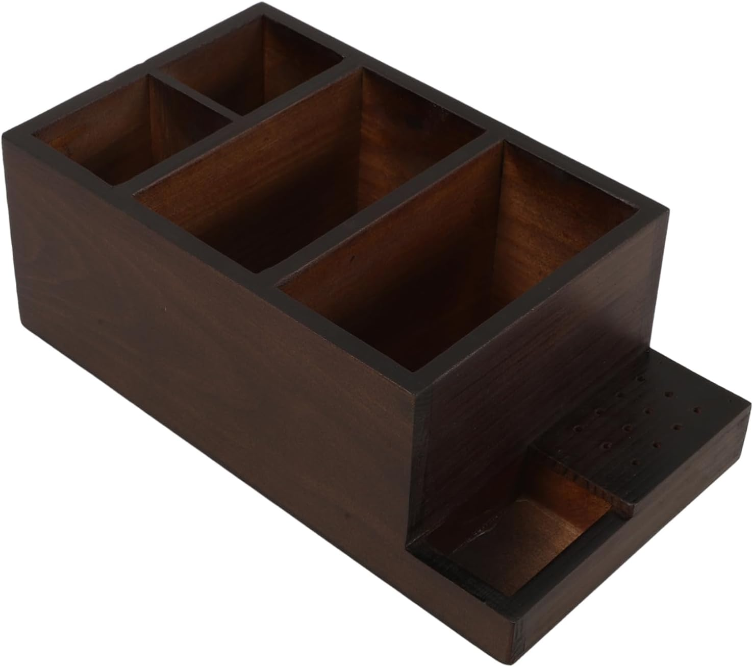 VICASKY Wooden Nail Drill Bit Holder Storage Box Nail Tech Supplies Organizer Manicure Tools Kit image number 4