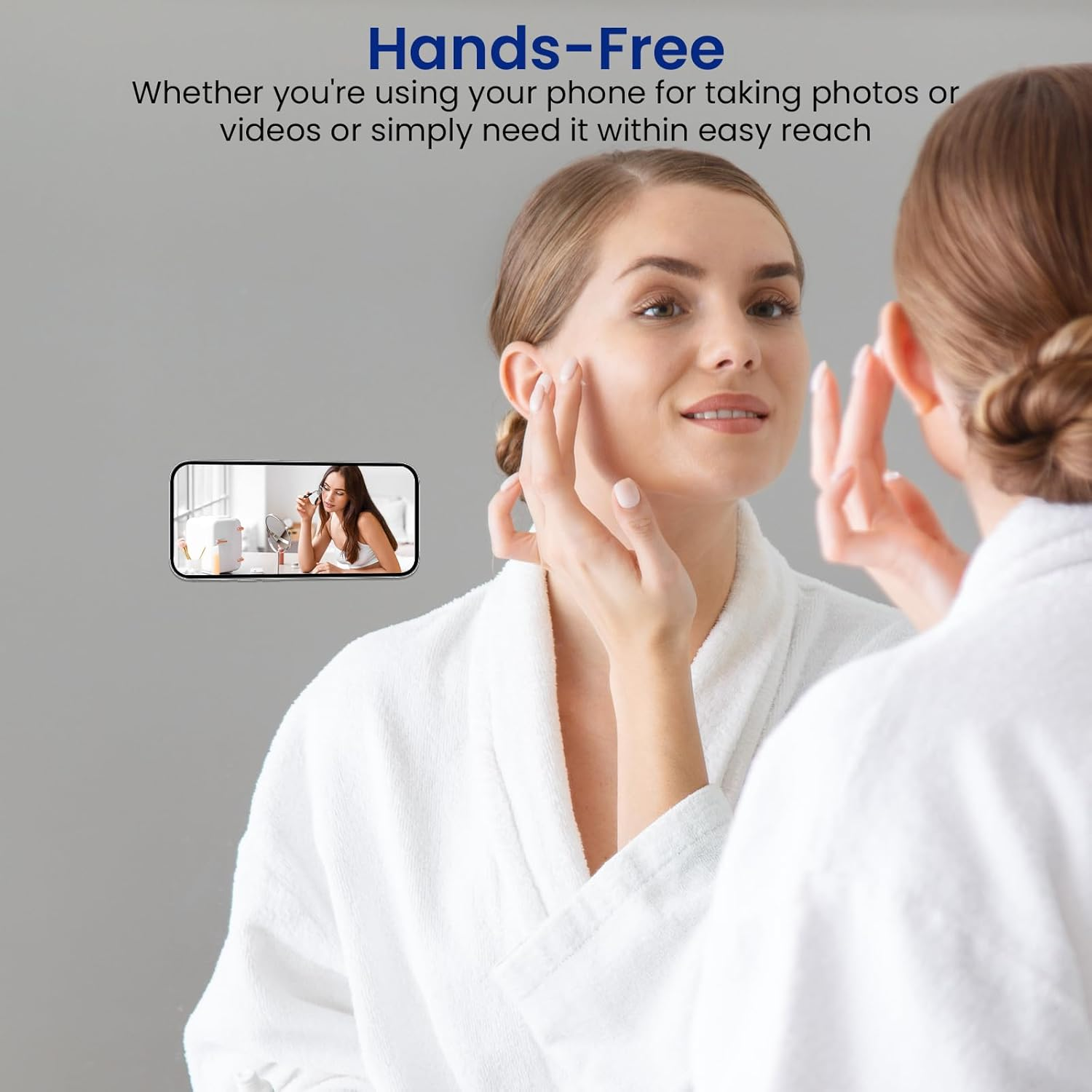 MYHOGOOD 2 Pcs Silicone Suction Phone Case, Non Slip Phone Suction Pad with 24 Suction Cups, White Suction Phone Holder Hands-Free Sticky Phone Grip, Phone Sucker Pad for Selfies and Tiktok Videos image number 2