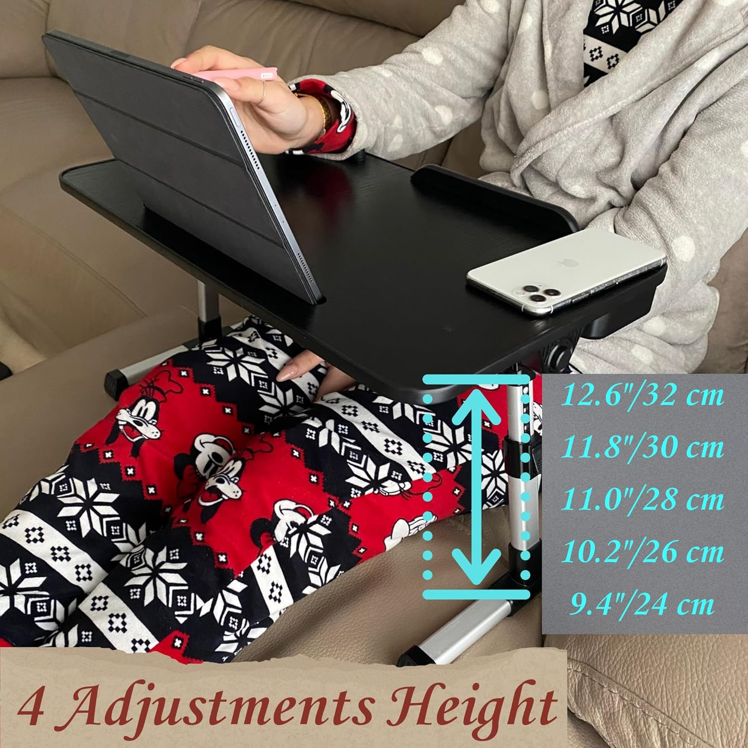 DLS Laptop Desk Foldable | Lap Desk for Laptop | Bed Table for Laptop | Laptop Table for Bed | Portable Laptop Stand | Bed Desk underneath | Lap Table XL image number 4