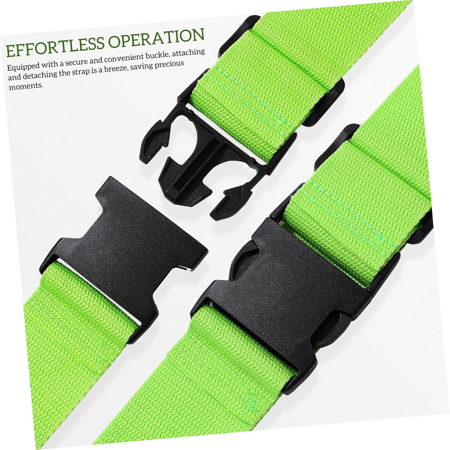 HORIALENCE 4Pcs Luggage Straps Luggage Bungee Strap Elastic for Accessory Trunk Travel Bags Belts Green Polypropylene image number 2