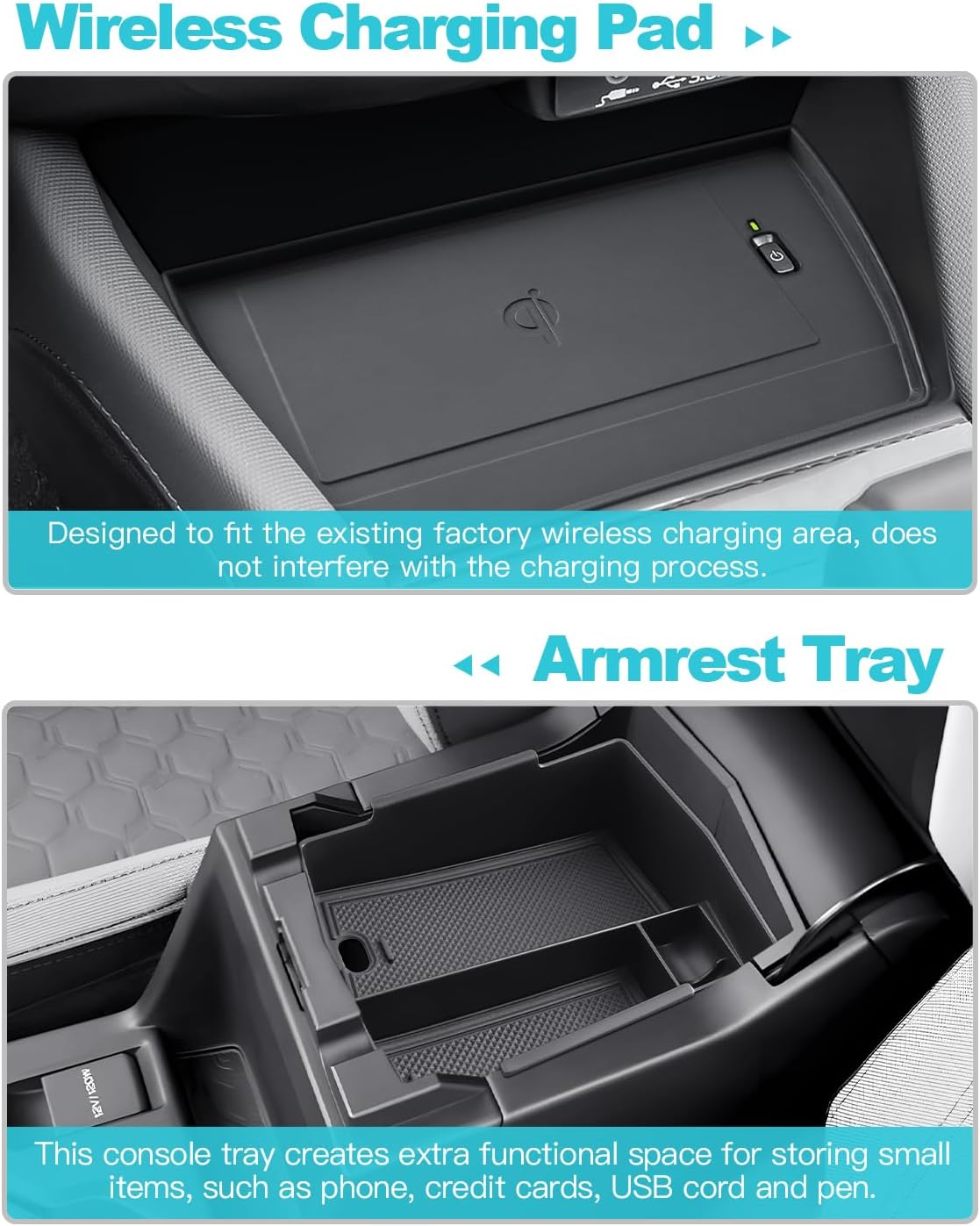 CDEFG for 2025 Subaru Forester Center Console Organizer Compatible with 2025 Subaru Forester Touring Limited Sport Premium Accessories Middle Console Armrest Storage Box (4PCS for Forester 2025) image number 5