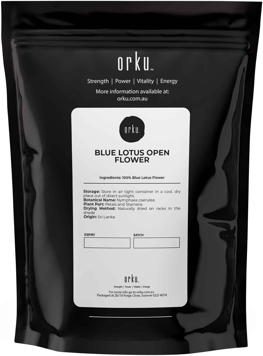 Orku 100G Dried Blue Lotus Flowers - Whole Open Lily Nymphaea Caerulea image number 1