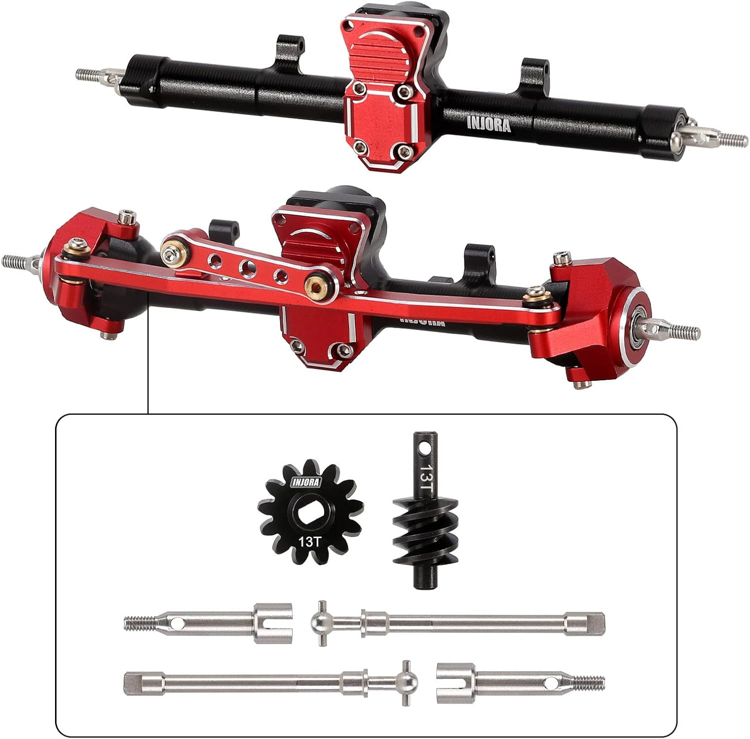 INJORA Steel 4Mm Extended Dogbone Axle Shaft for INJORA SCX24 Aluminum Axles Replacement（Front） image number 1
