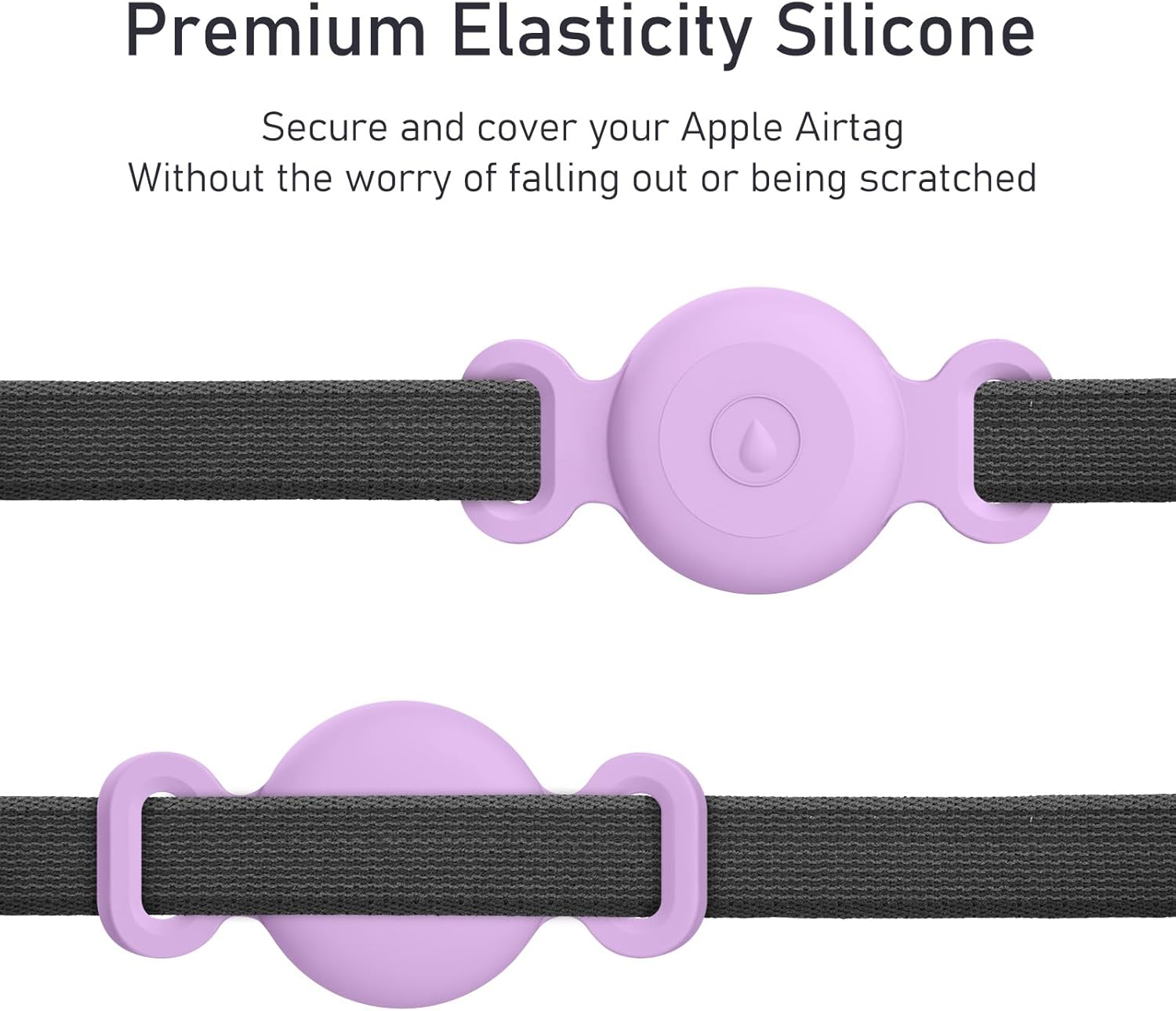 2-Pack Case for Apple Airtag Holder Dog Cat Collar, Silicone Protective Cat Dog Collar Airtag Holder, Pet GPS Tracker Collar Holder image number 1