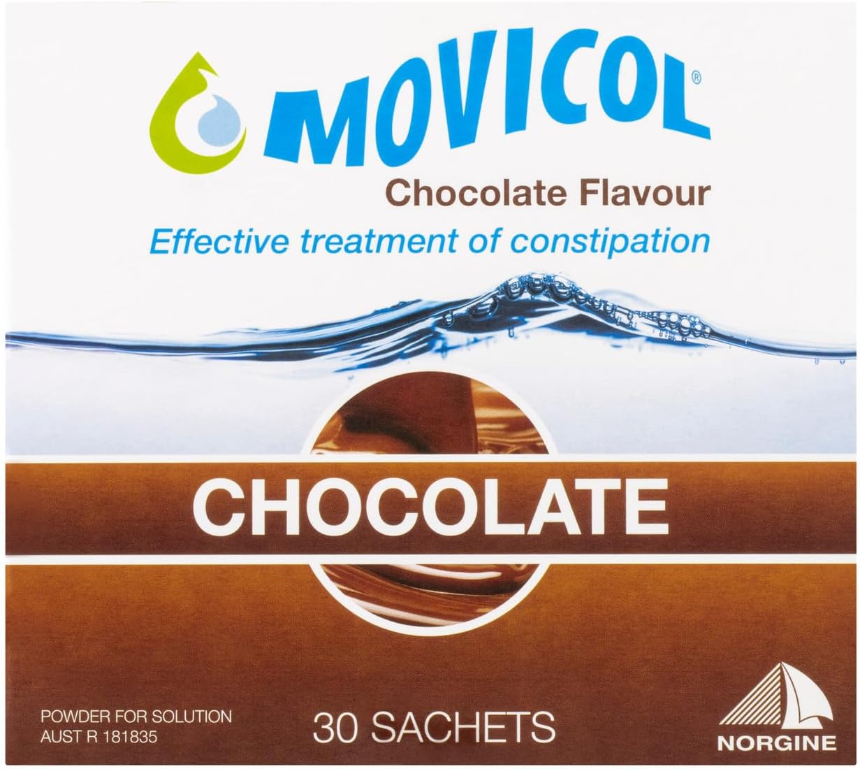 Movicol Constipation Relief Powder Sachets, Adult, Chocolate image number 1
