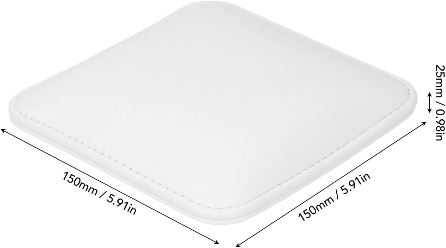 Nail Tech Elbow Rest, Comfortable PU Leather Nail Arm Hand Rest, Soft and Elastic Nail Arm Rest, 5.9 X 5.9In Non Slip Elbow Rest Pad for Nail Tech, Computer, Office (White) image number 3