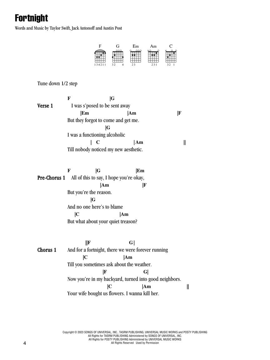 Taylor Swift - the Tortured Poets Department: the Anthology - Guitar Chords with Lyrics Songbook image number 3