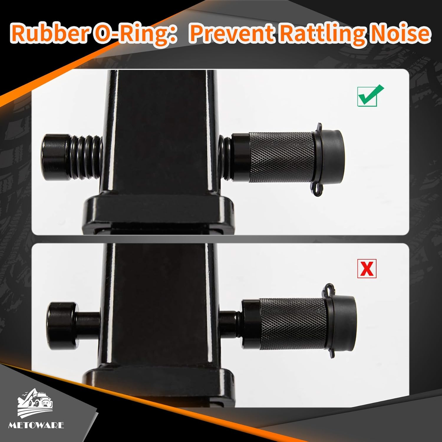 METOWARE Trailer Hitch Lock Hitch Receiver Pin Lock Fits Class III IV V and 2&rdquo;- 3-1/2" Receiver with 5/8" Dia 4&rdquo; Lock Pin and 8 Anti-Rattle Rubber O-Rings Receiver Hitch Lock (4 Pack) image number 5