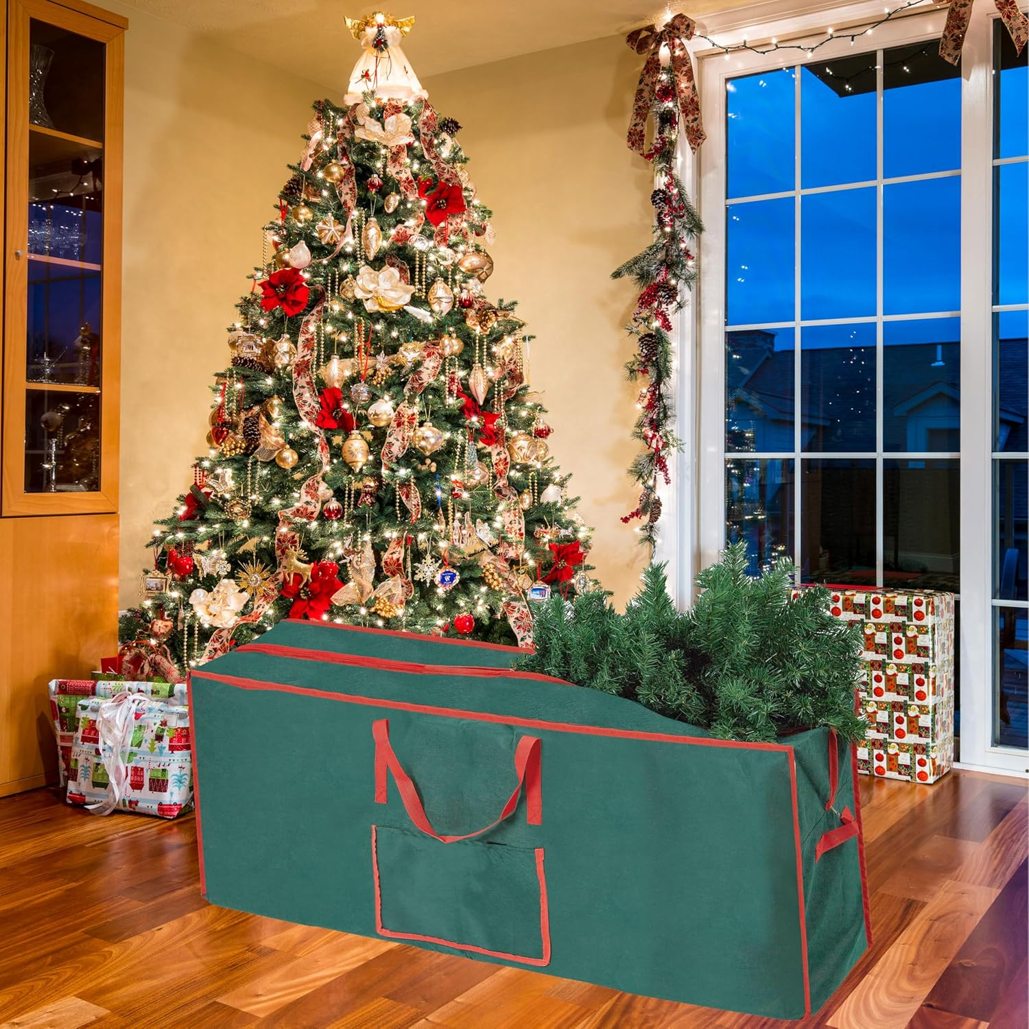 Christmas Tree Storage Bag - Large 52.3''X24.4''X12.6''/133X62X32Cm Holds up to 9Ft Tree - Damp-Resistant & Mould Proof Heavy Duty Organizer for Xmas Decorations
