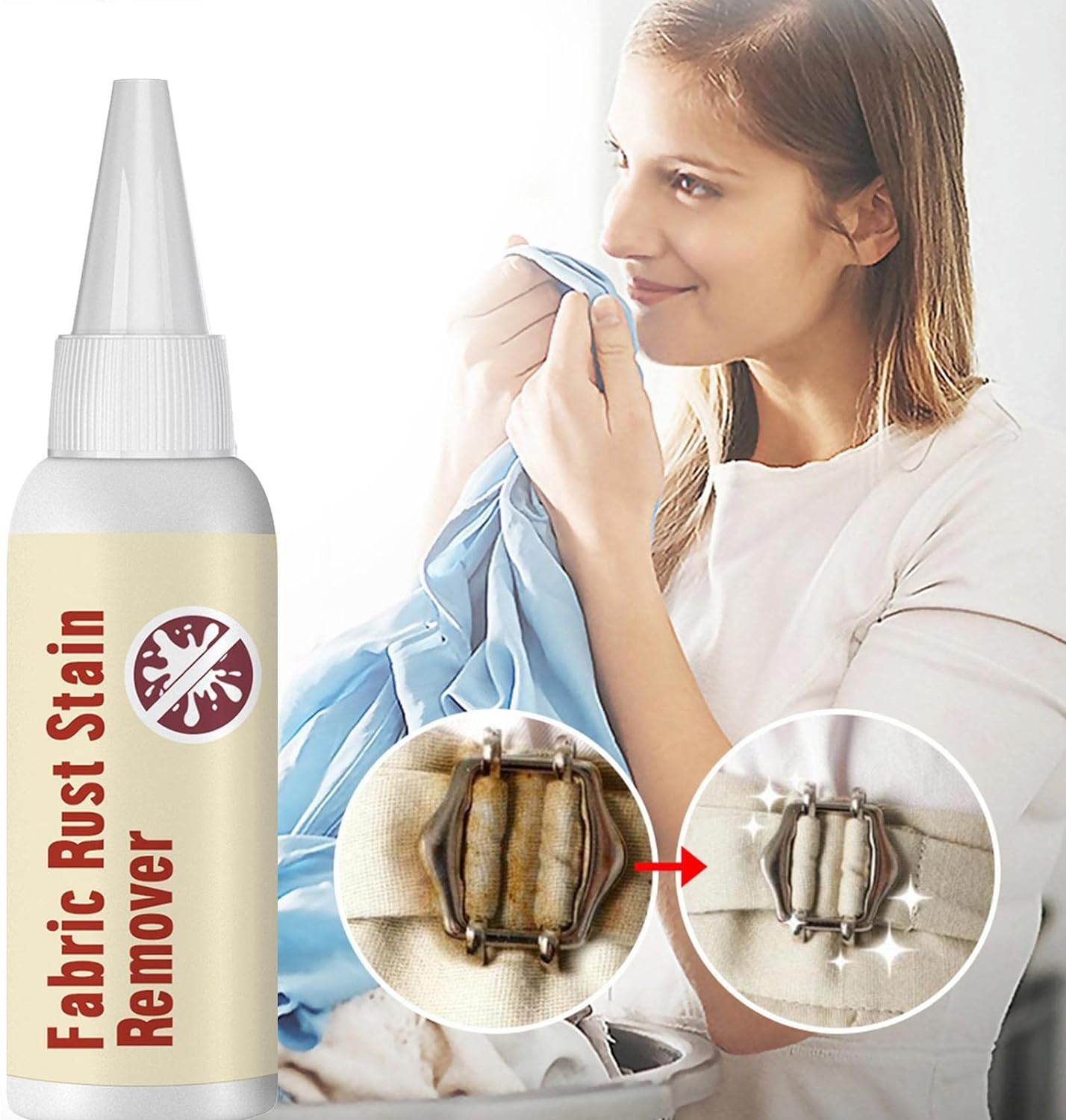 Fabric Stain Rust Remover - Strong Clothes Rust Yellow Remover,Clothes Macular Agent, Quick & Easy Dirt Spot Removal, Multi-Purpose Stain Agent 30/50/100Ml Dobooo image number 6