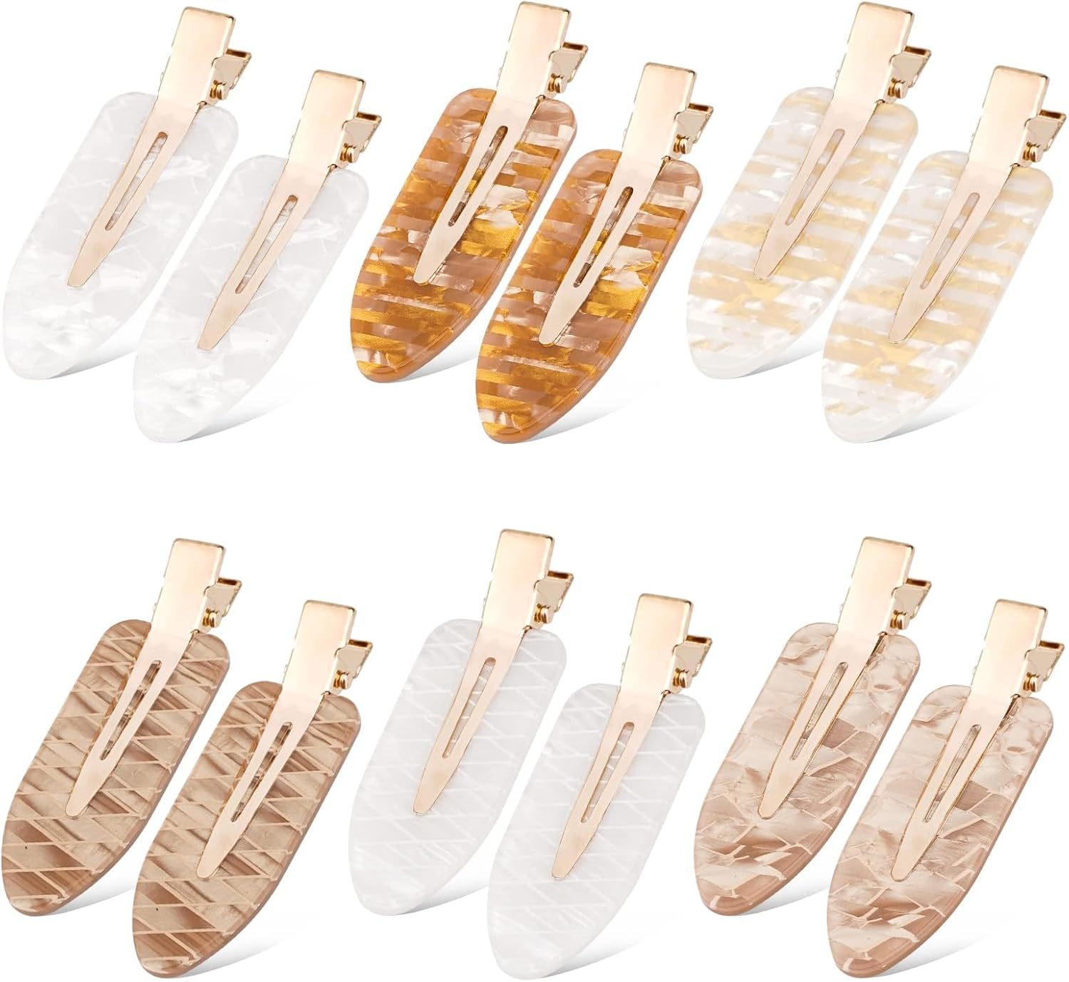 SZTTY 12 Pcs No Crease Hair Clips for Styling, Creaseless Flat Clips for Women & Girls, 6 Elegant Colors for Daily Hair Care & Styling image number 4