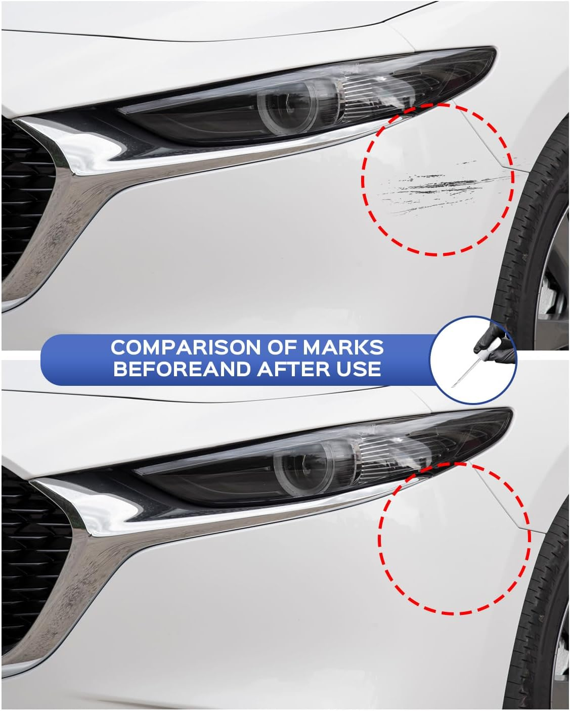 46V Soul Red Crystal Metallic Tricoat Touch up Paint Compatible with Mazda Exact Match Chips and Nicks Touch Up image number 1