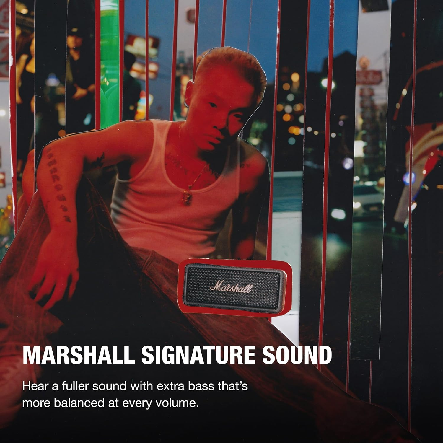 Marshall Emberton III Portable Bluetooth Speakers, Wireless, IP67 Rating Dust & Water Resistant, 32+ Hours Playtime, Quick Charge - Black & Brass image number 4