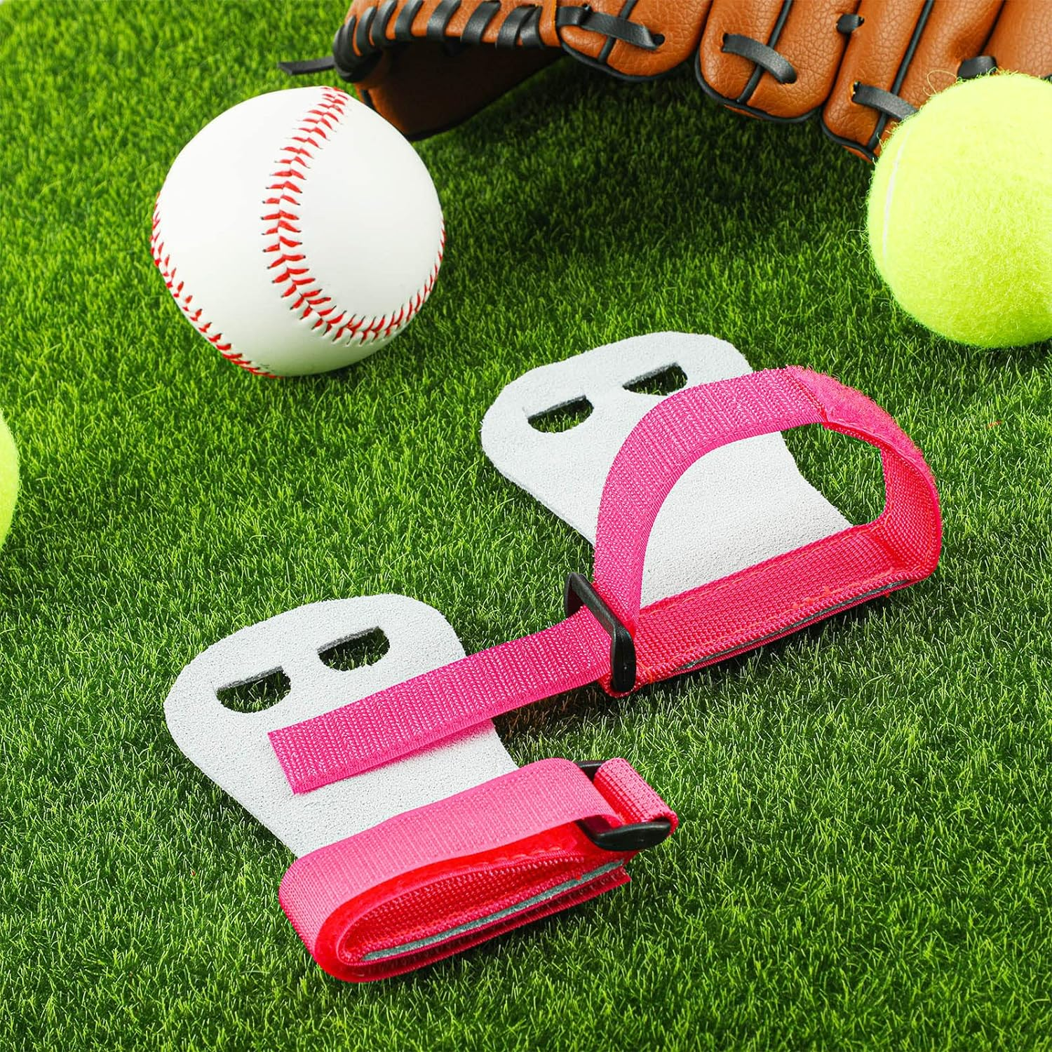 2 Gymnastics Grips Wristbands Sets for Kids Youth, Palm Protection and Wrist Support Sports Accessories for Workout Exercise - Orange, Blue image number 4