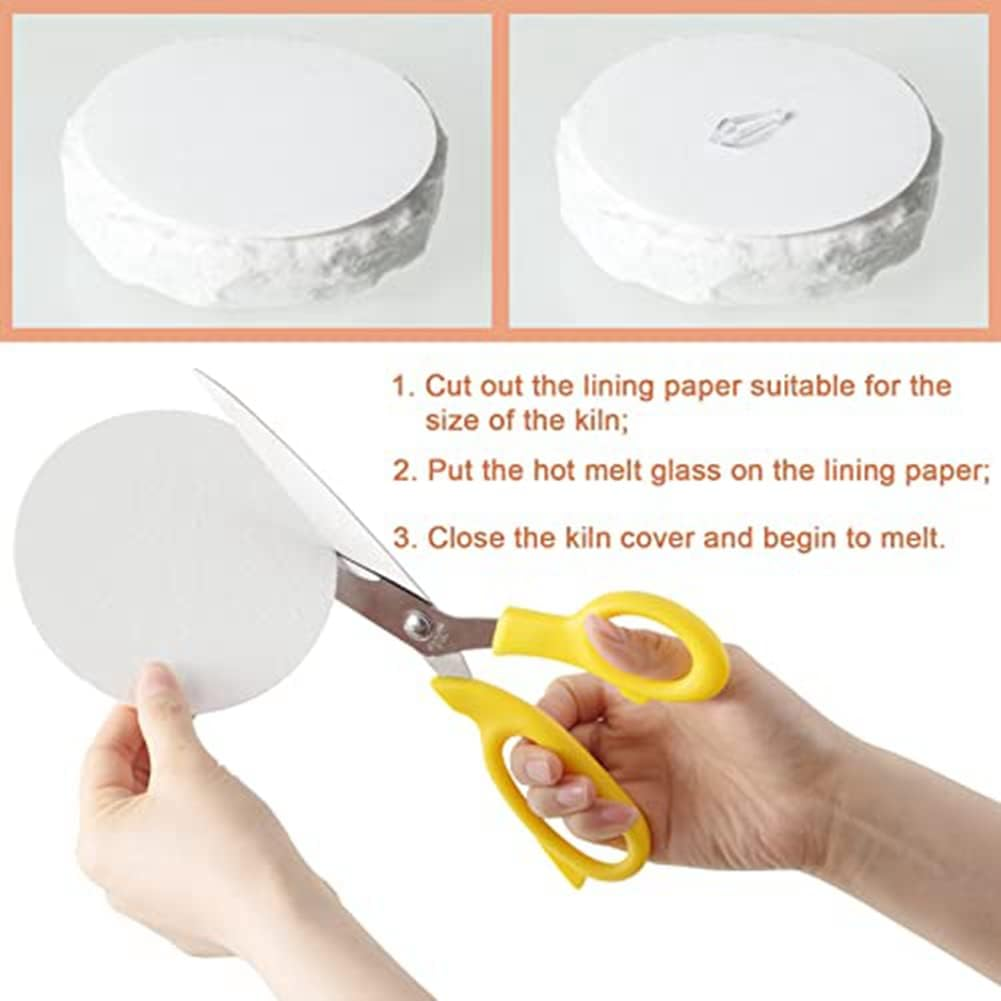 Aribrnten Kiln Paper round Microwave Kiln Paper Shelf Kiln Paper 4.7 Inch Ceramic Fiber Paper Insulation Ceramic Fiber Blanket image number 4