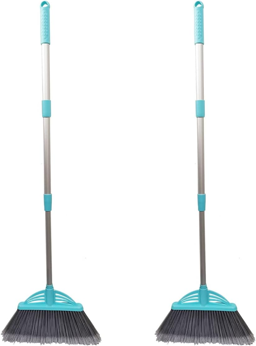 Xifando Three-Section Telescopic Aluminum Alloy Rod Long-Handled Broom (Light Blue)