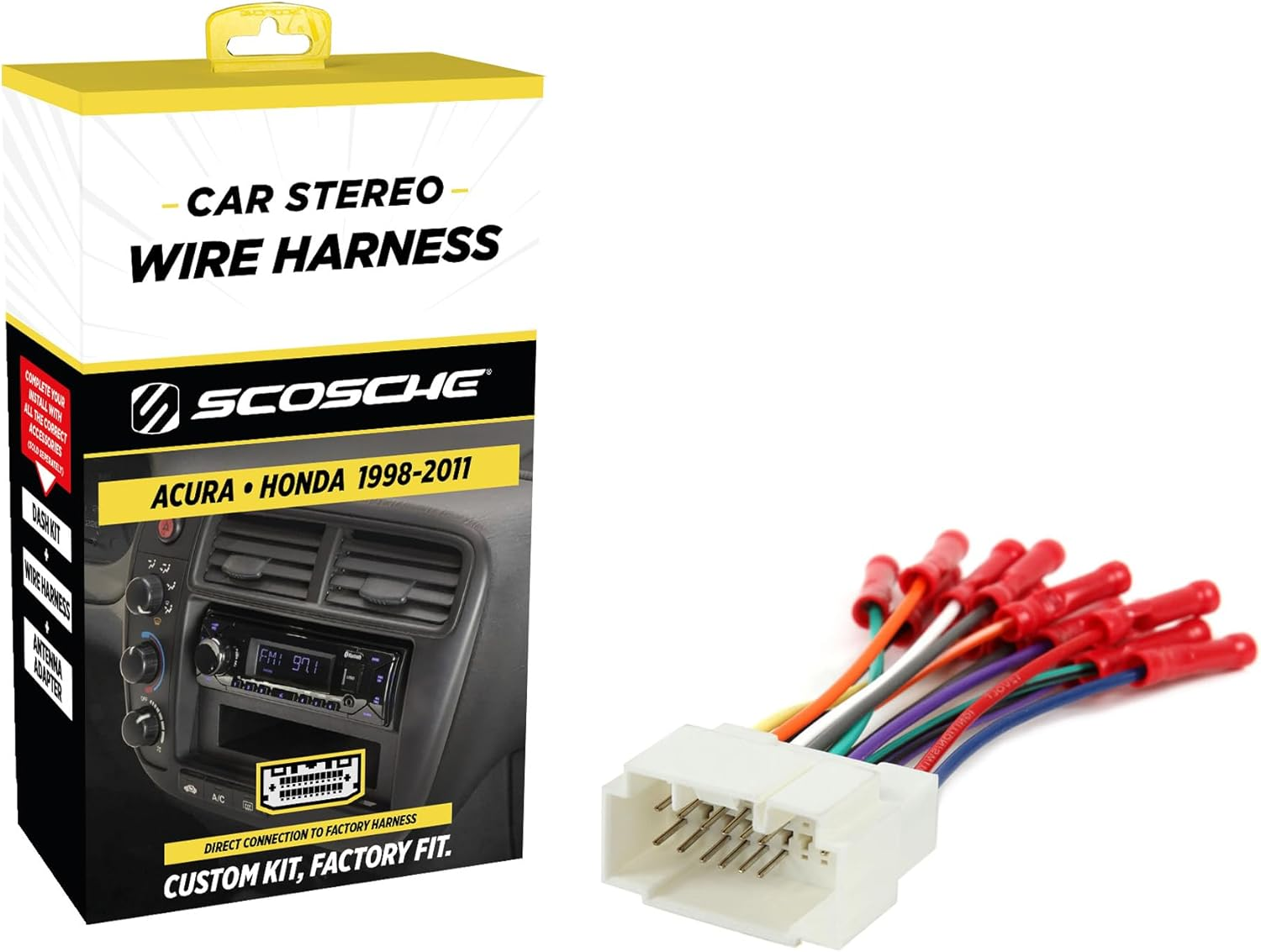Scosche HA08BCB Compatible with Select 1998-08 Honda Power/Speaker Connector/Wire Harness for Aftermarket Stereo Installation with Color Coded Wires and Pre-Installed Wire Connectors image number 3