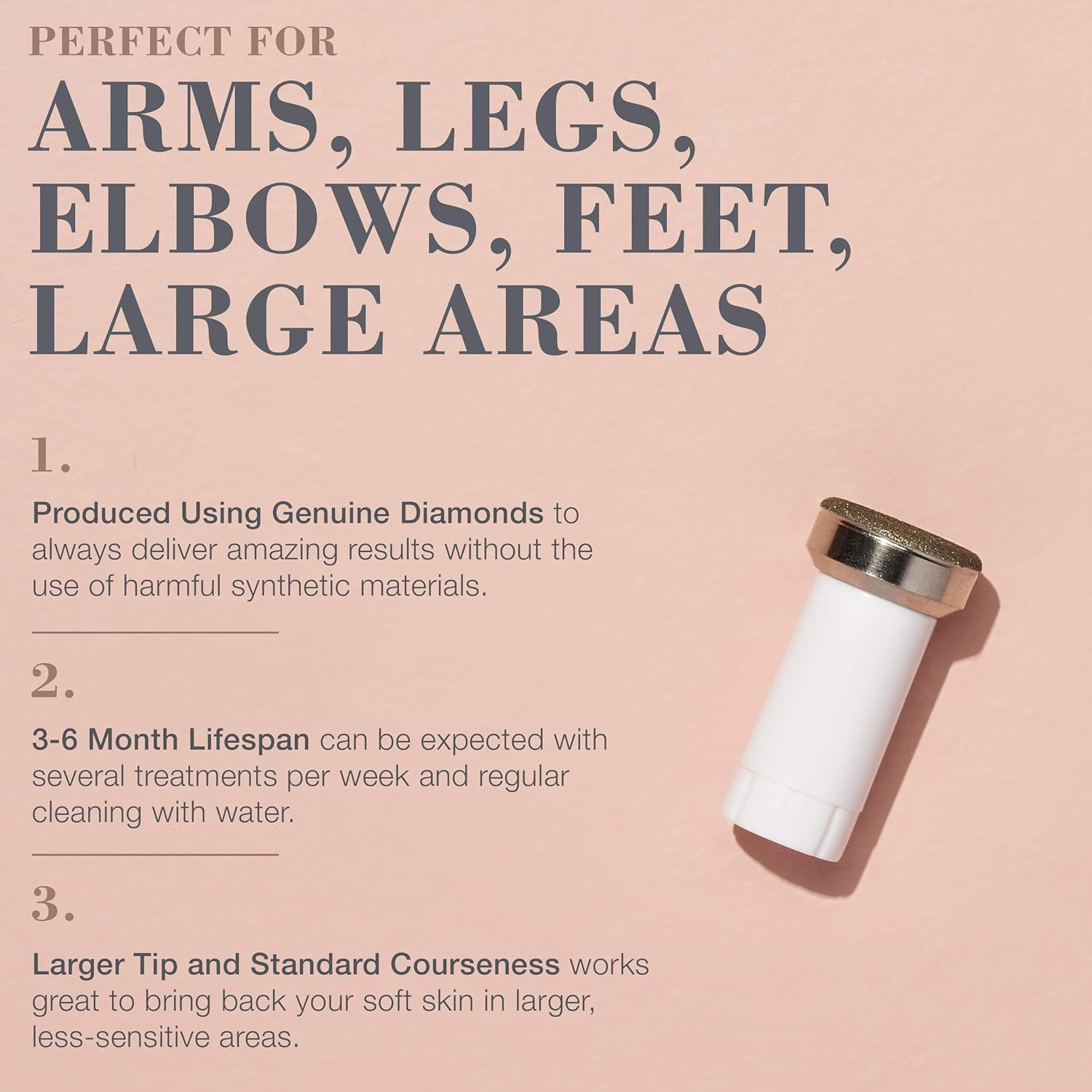 Trophy Skin Large Microdermabrasion Diamond Body Tip Accessory for Microdermmd, Minimd and Rejuvadermmd Exfoliation Beauty Device Systems image number 1