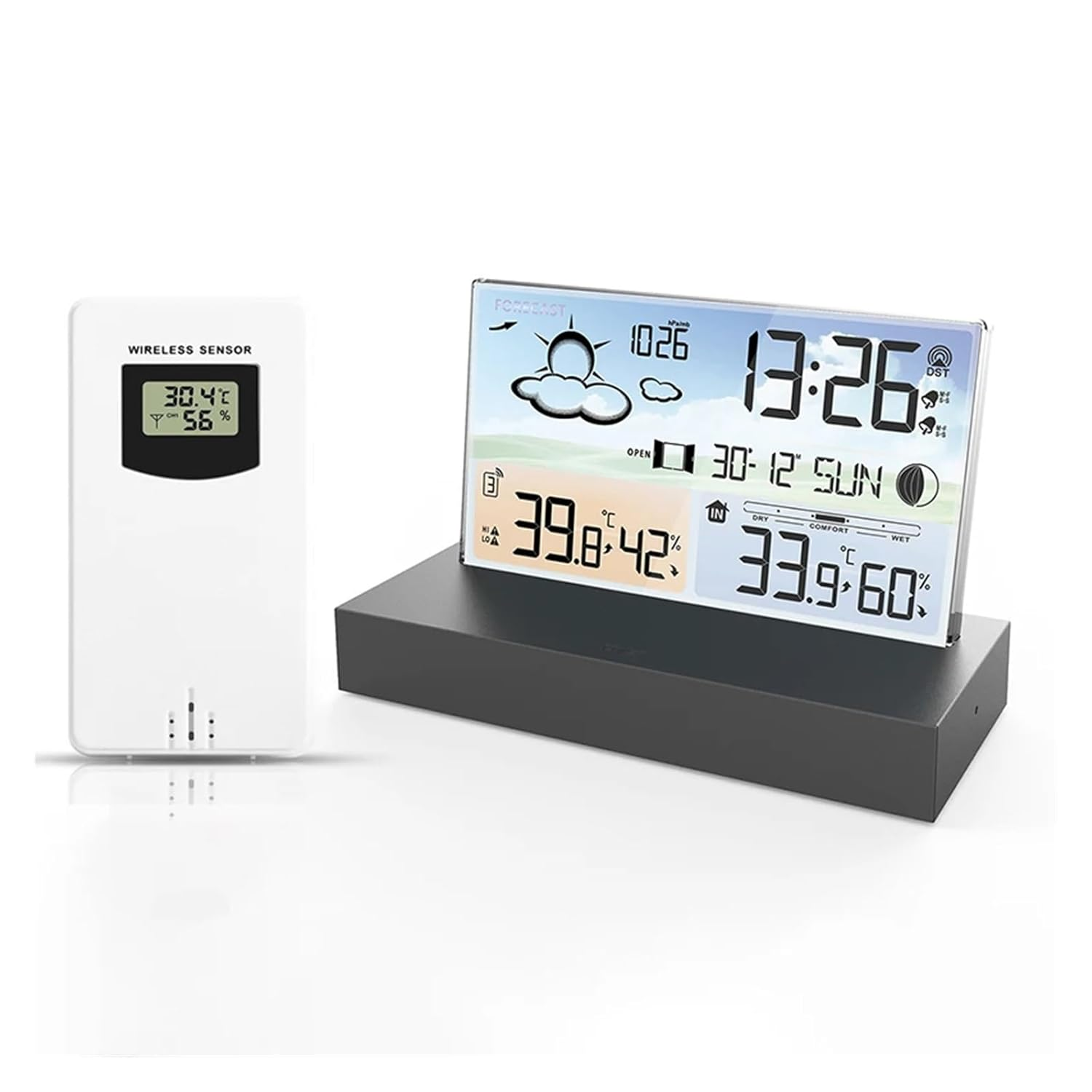 LCD Digital Weather Station Transparent Temperature Humidity Monitor Forecast Indoor Outdoor Hygrothermograph image number 4