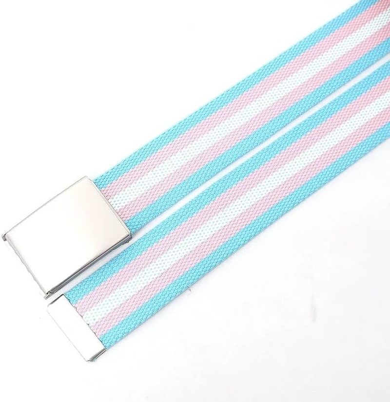 120Cm Colorful Stripes Canvas Belt for Women Jeans,Outdoor Travel Tactical Metal Buckle Belt