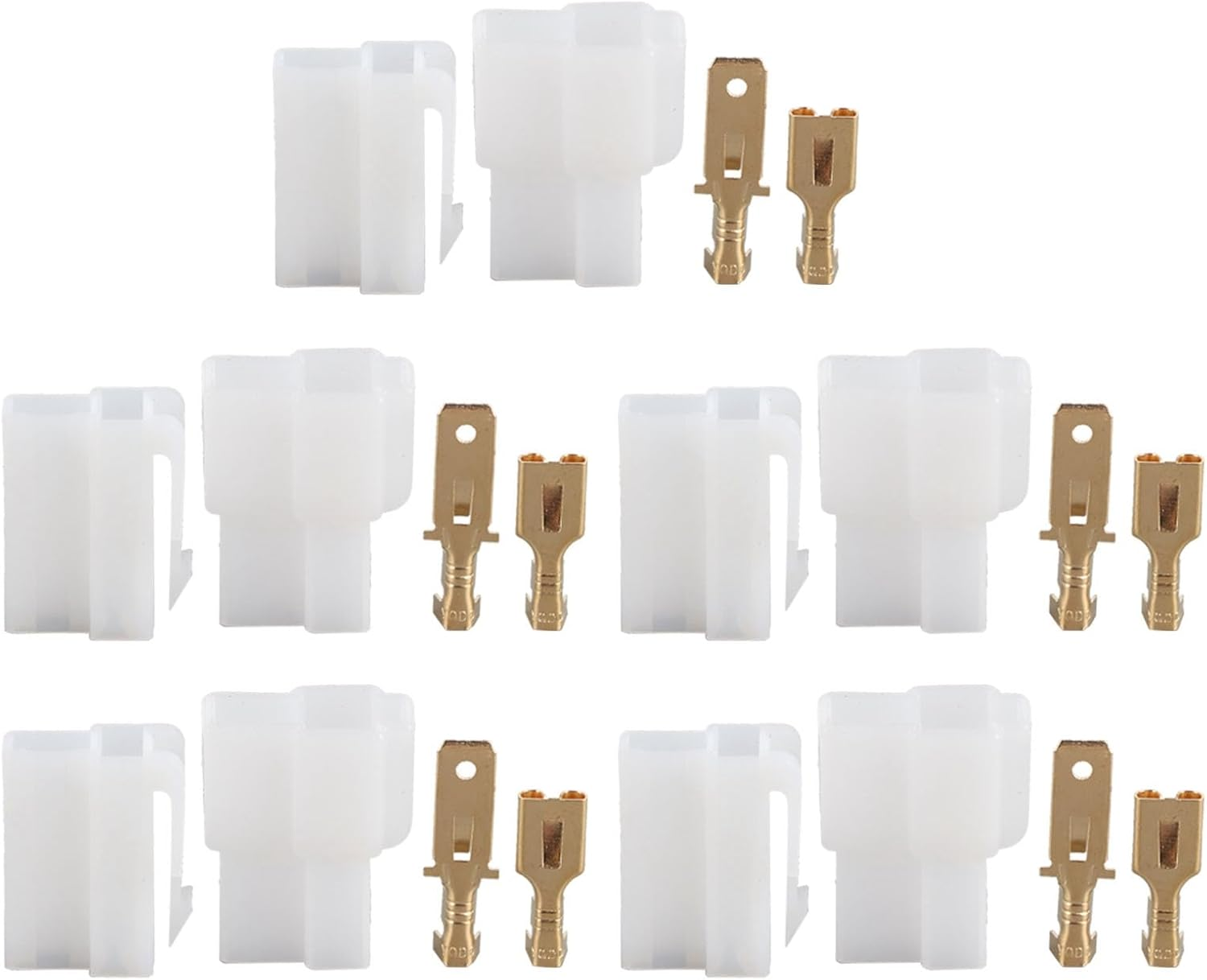 T-Type 2 Pin Power Plug Car Radio Cable Connectors for Ham Radios, 5 Male and 5 Female with 20 Copper Sheets image number 2