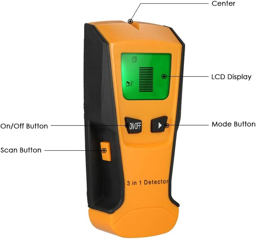 Mingzhe Stud Finder 3 in 1 Multi-Functional LCD Digital Wall Detector Metal Wood AC Cable Live Wire Scanner image number 4