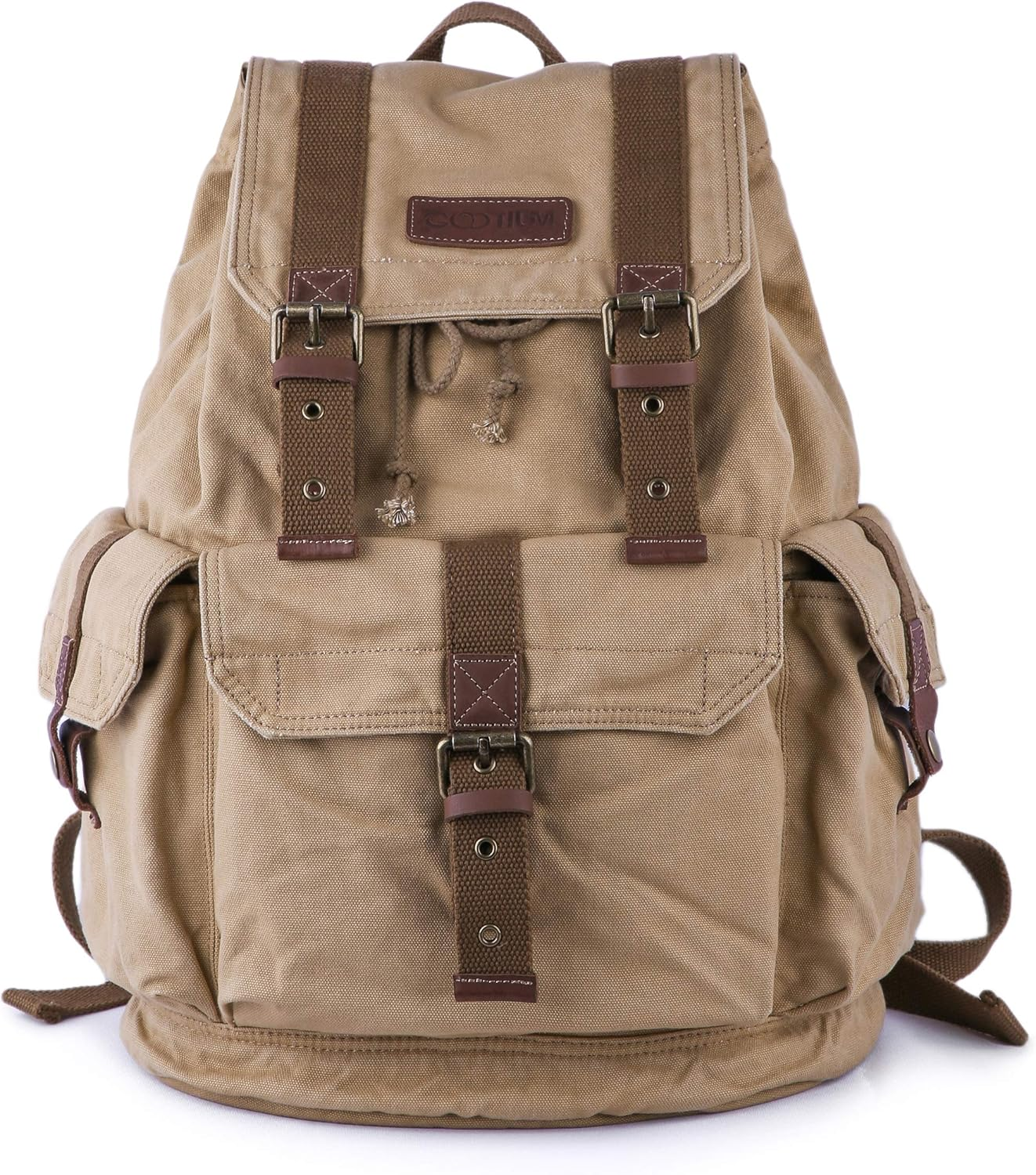 Gootium Canvas Backpack - Vintage Outdoor Rucksack Travel Day Pack