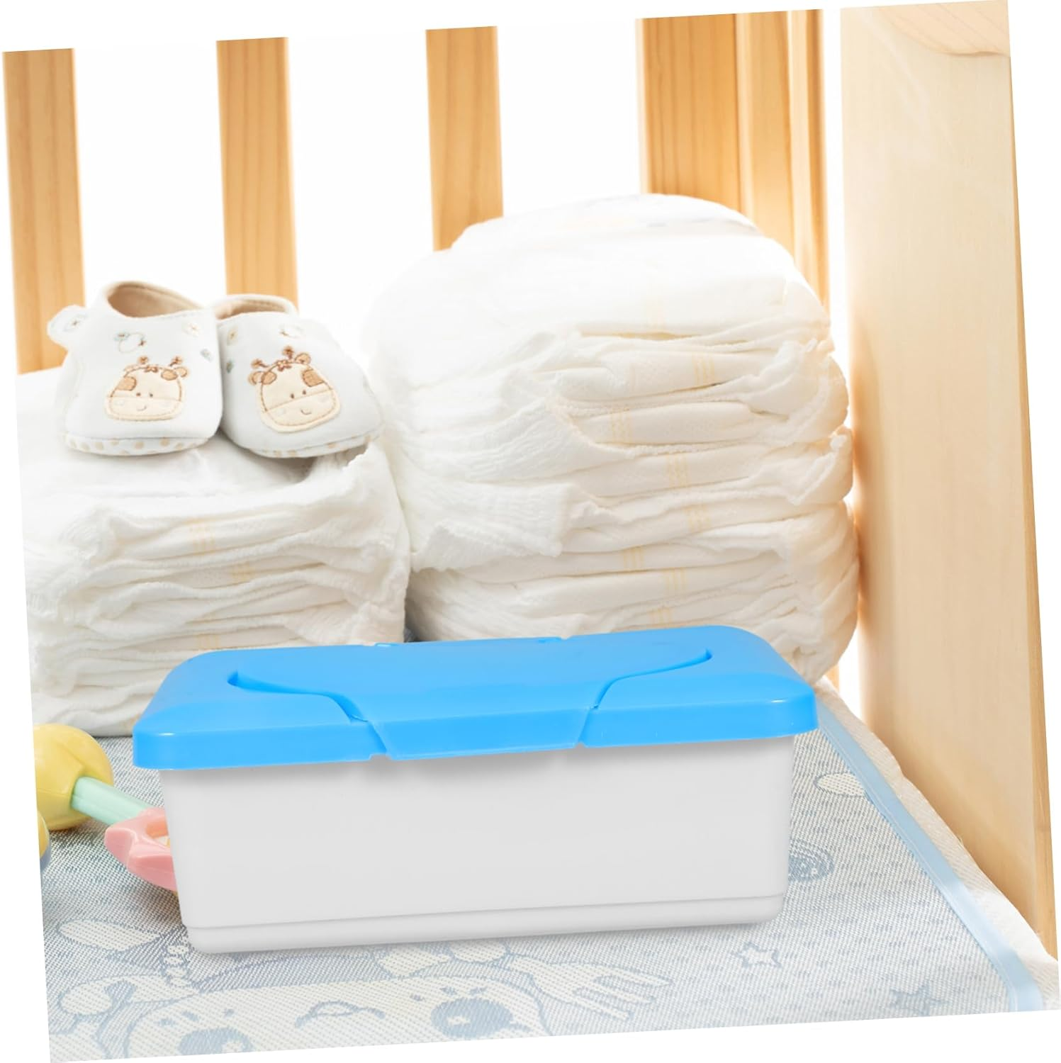 2Pcs Sturdy Plastic Cleansing Towel Box Lid Portable Wipes Container for Home Travel Multipurpose Storage image number 2