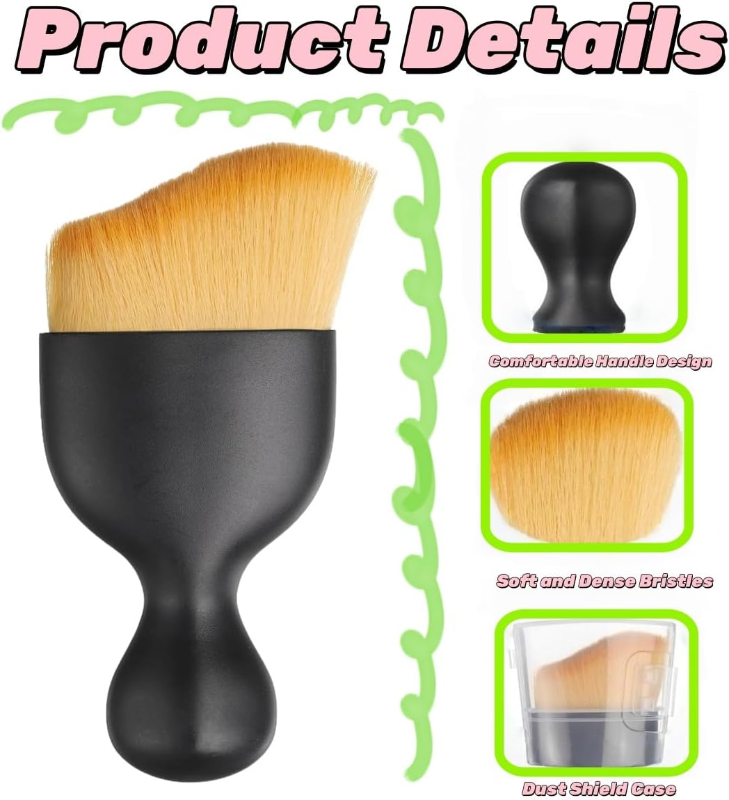 2Pcs Car Interior Dust Sweeping Soft Brush,Curved Design Car Detailing Brushes,Soft Bristle Cleaning Dusting Brush, Car Interior Cleaning Tool for Auto Dashboard, Air Vent, Leather, Computer image number 1