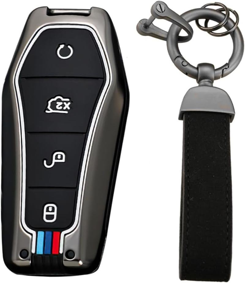 KUNIO Car Key Fob Cover Case Fit for BYD Qin Plusdmi Atto 3 Han EV Dolphin Key Protective Cover Keychain Key Holder Key Cover