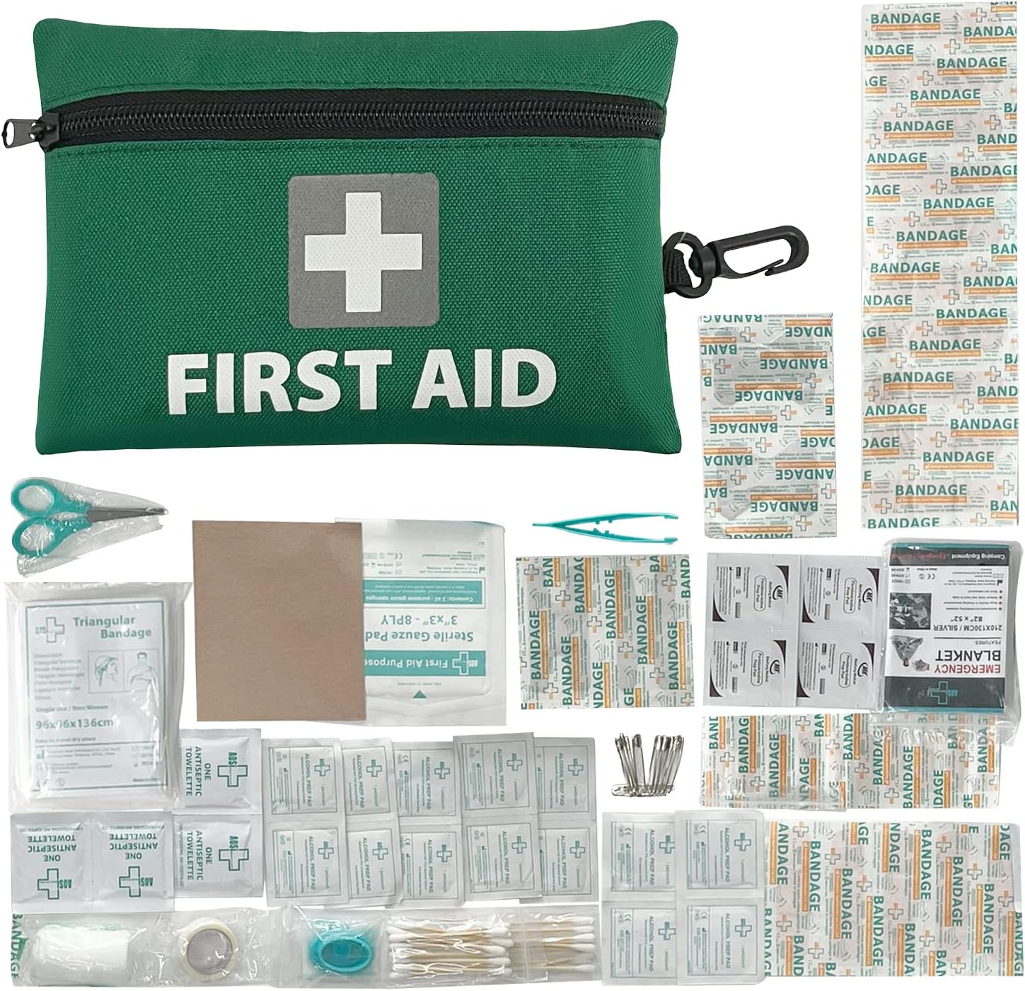 Clevinger Mini First Aid Kit, 92Pcs Small First Aid Kit - Includes Emergency Foil Blanket, Scissors for Travel, Home, Office, Vehicle, Camping, Workplace & Outdoor, ARTG Number 400670 (1) image number 3