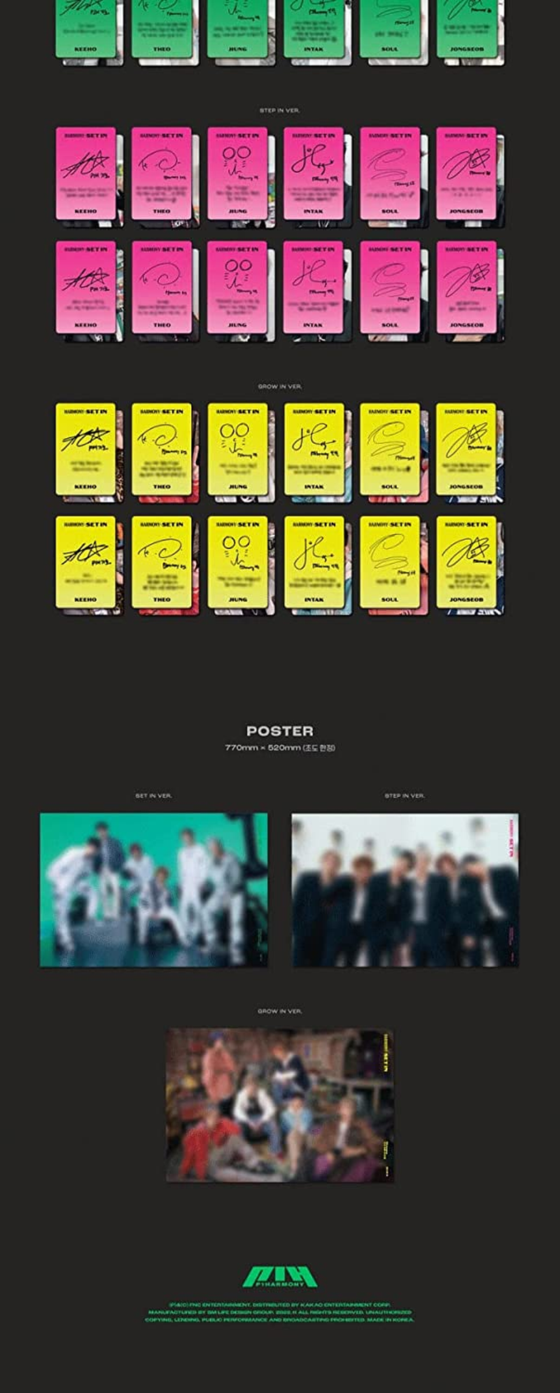 P1Harmony HARMONY : SET in 5Th Mini Album STEP in Version Cd+96P Photobook+1Ea Standing Photocard+1Ea Logo Tag+1Ea Photo Stamp+1P Special Photocard+1P Selfie Photocard+Tracking Sealed image number 2