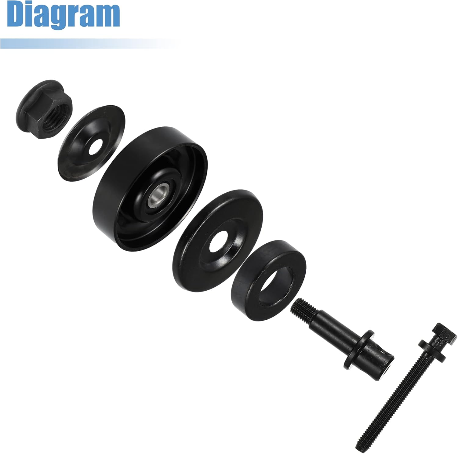 X AUTOHAUX 97834-29010 Car Drive Belt Tension Pulley for Hyundai Accent Elantra Tiburon Tucson 1995-2012 for Kia Soul 2010-2011 Belt Tensioner Idler Pulley Replace 97834-29000 97834-22100 image number 4