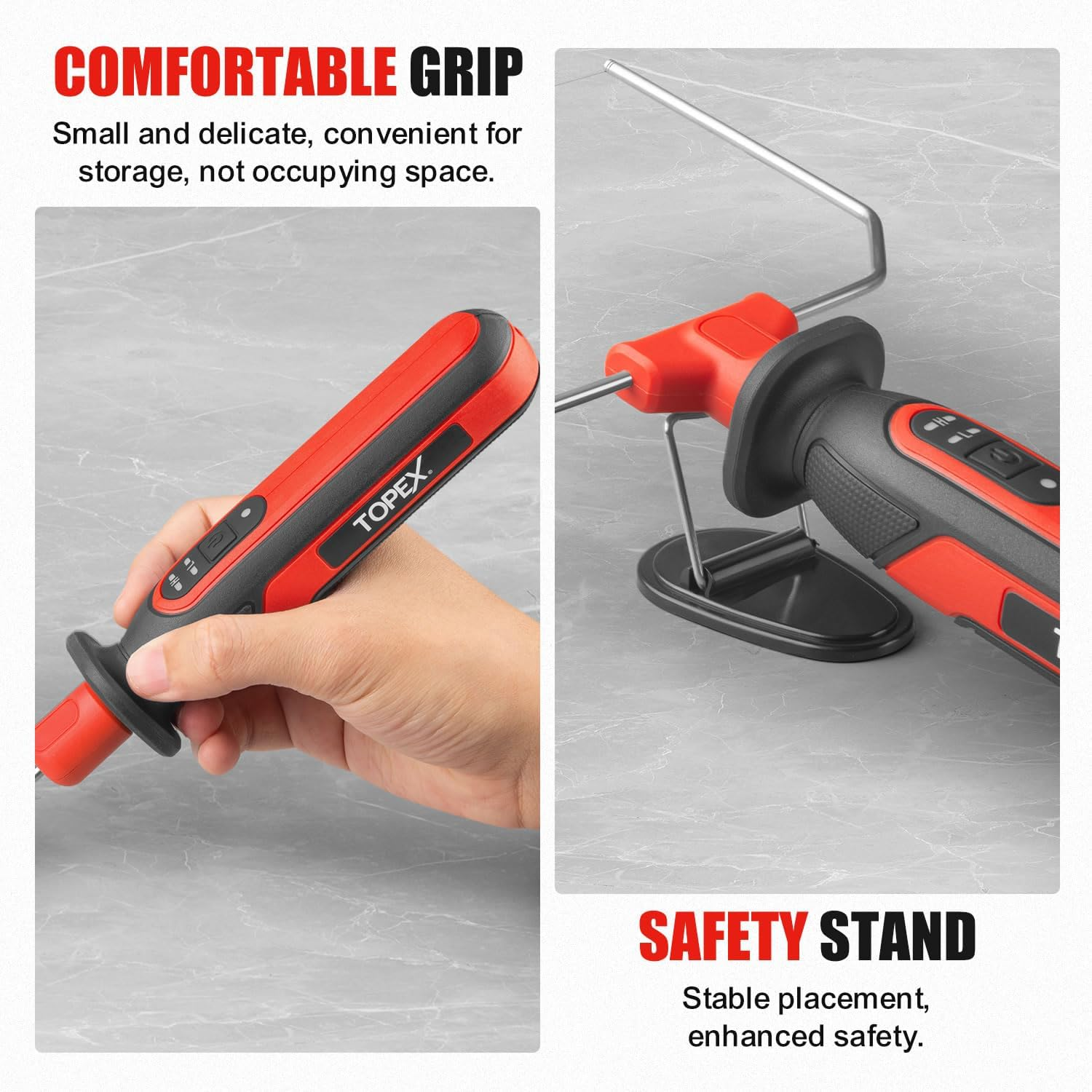 TOPEX 4V 3-IN-1 Cordless Foam Cutter, Li-Ion Hot Knife Engraving Kit, Electric Styrofoam Polystyrene Cutting Tool Set with High and Low Temperature Mode, LED Light for Crafting, DIY and Foam Projects image number 2