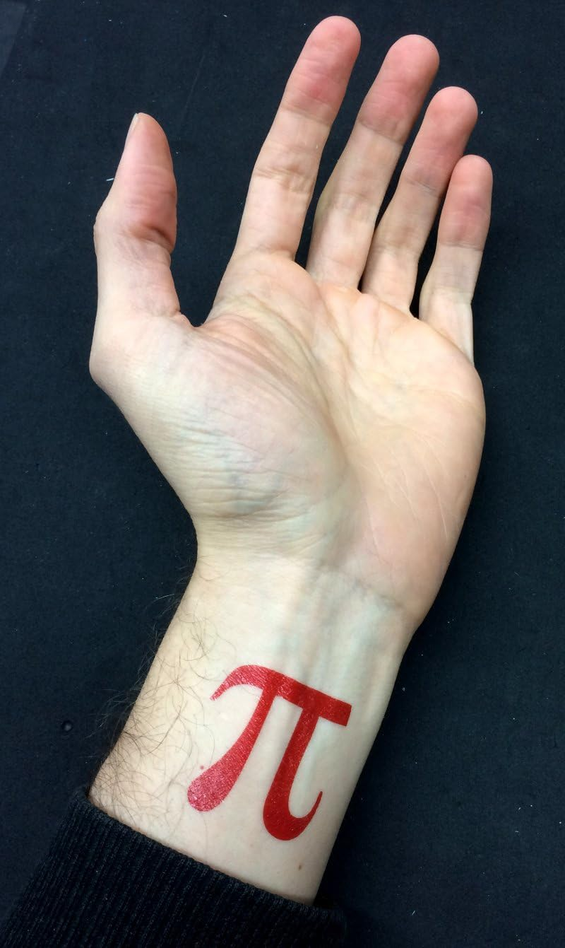Pi Symbol Temporary Tattoos, Pi Day Math Party Favors, (6 Sheets) image number 1
