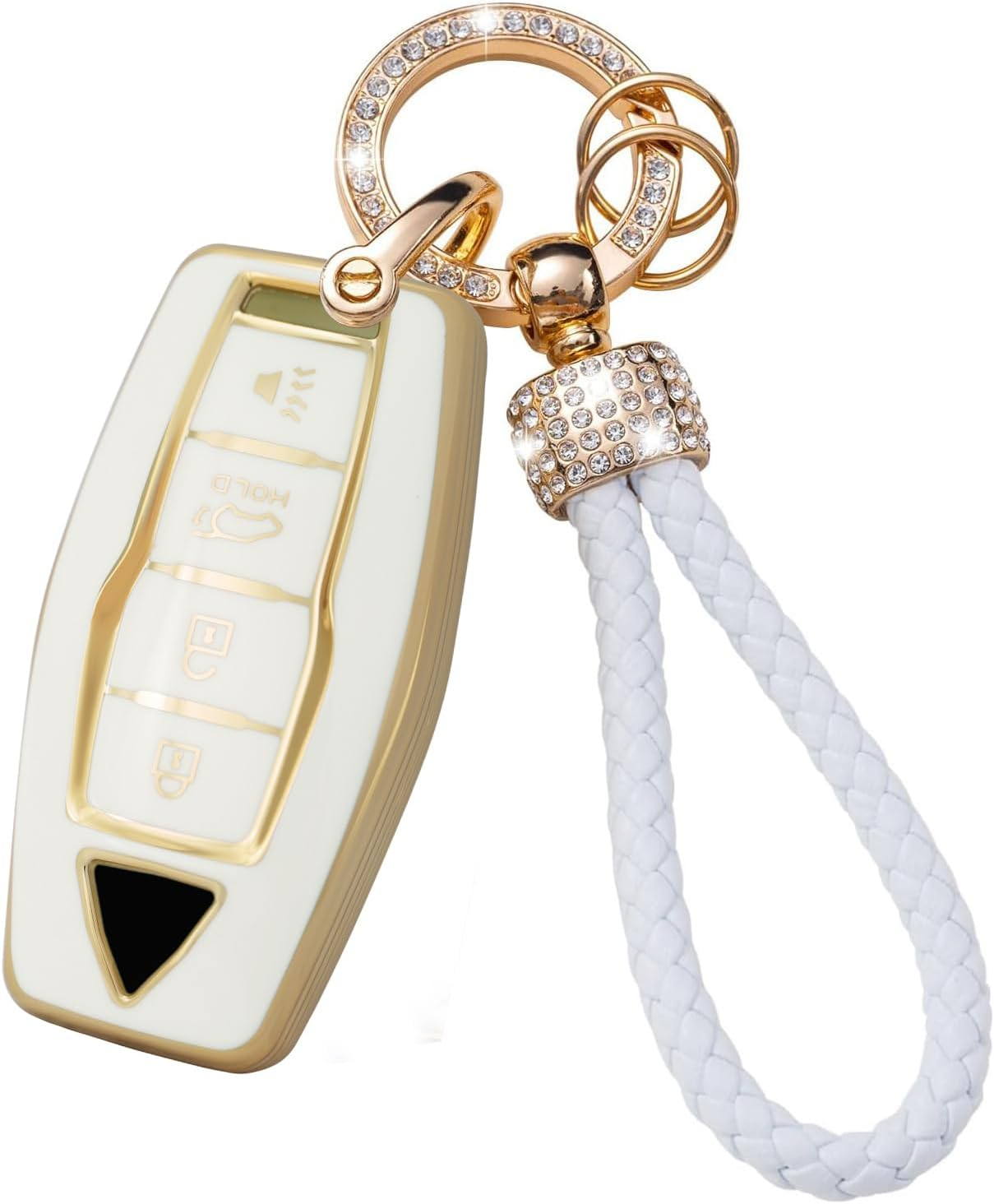 Ontto TPU Car Key Fob Cover Compatible with Mitsubishi Outlander Lancer Eclipse Mirage Pajero Sport L200 Montero Key Holder Keychain Shell Keyring Bag Bling Car Styling Accessories