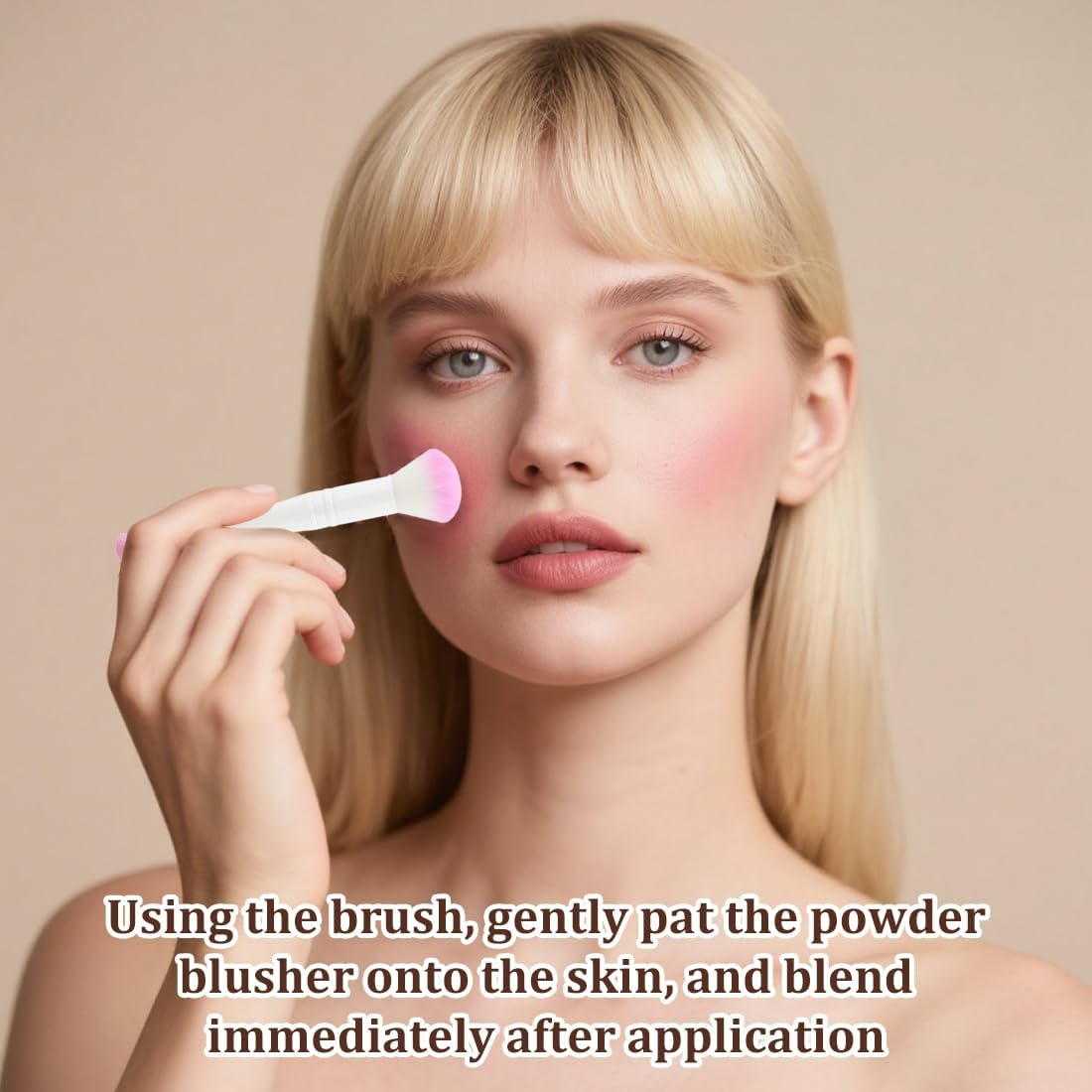 Stain & Tint Blending Brush, Liquid Blush Brush for Effortless Blending and a Flawless Finish, Set and Application of Liquid, Creams and Powder Cosmetics, Pack of 2 image number 5