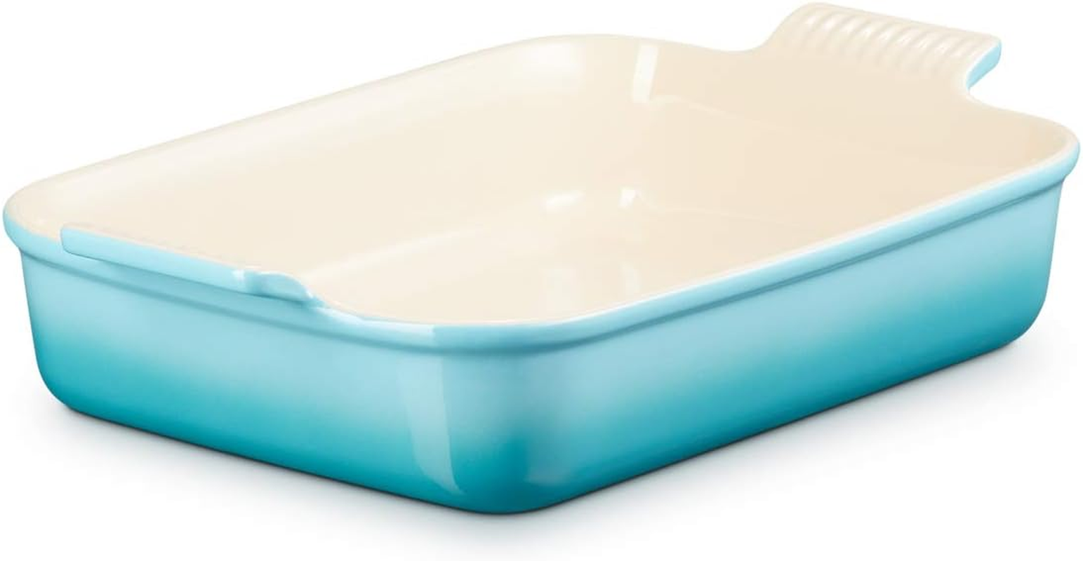 Le Creuset Heritage Rectangular Dish, Stoneware, 32 Cm, 2.31 Kg, Coastal Blue, 71102324200001 image number 6