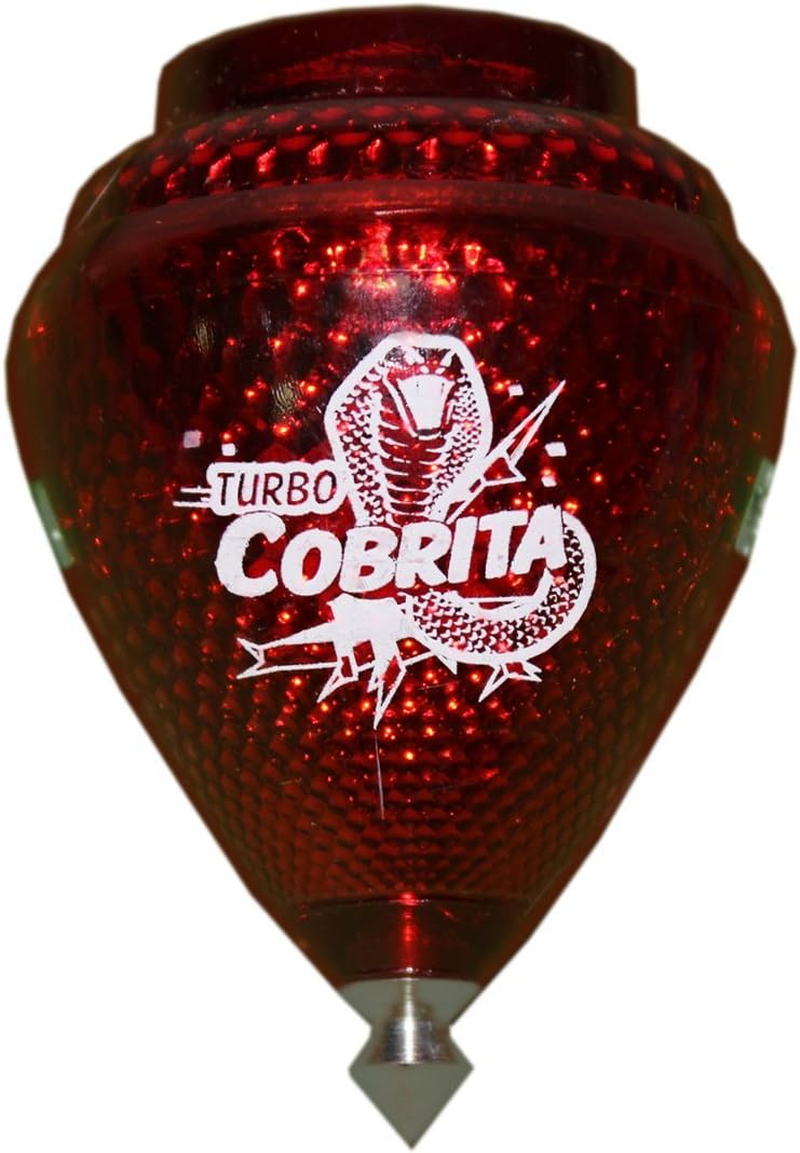 4 Pack Mini Cobra Durable Plastic Spin Tops & Metal Tip Made in Mexico - Trompo Mexicano COBRITA Pl&aacute;stico Durable & Punta De Metal (Pack of 4 Assorted Colors) image number 2