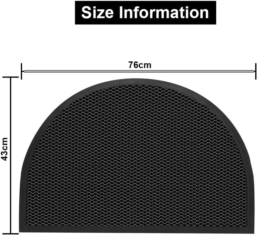 PCSWEET HOME Half Circle Door Mats 43 X 76Cm, Low Pile Front Door Mat Mud Dirt Trapper Heavy Duty Doormat for Entryway, Patio, Porch, Black/Red image number 1