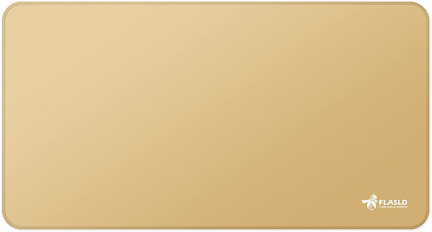 FLASLD Fire Resistant Rugs for Fireplace, Grill and Stove, 24 X 42 Inches under the Grill Protective Deck and Patio Mat, Easy to Clean and Reusable Fire Pit Mat, Khaki